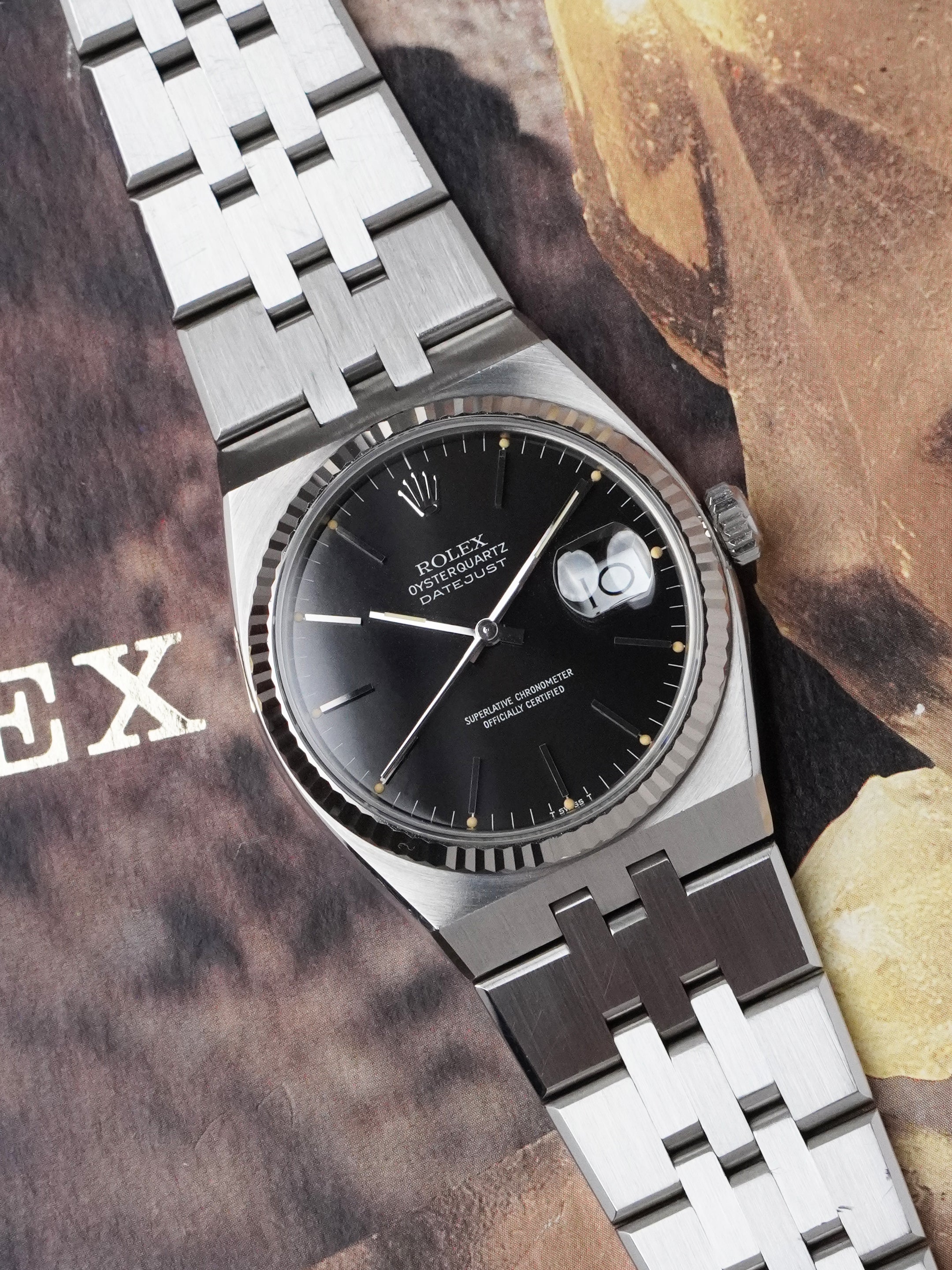 Rolex Datejust Oysterquartz 17014 - Stainless Steel, Black Dial