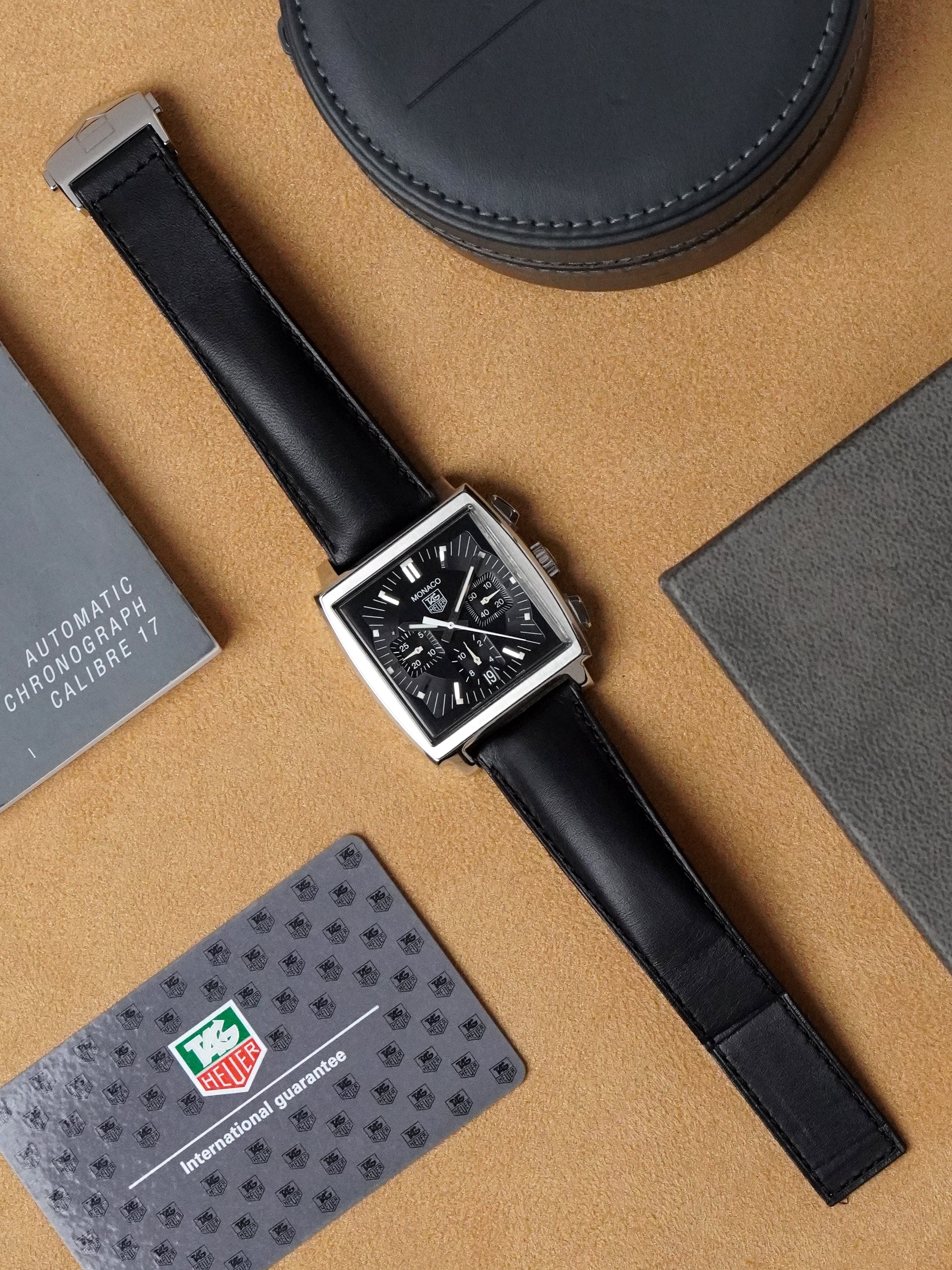 TAG Heuer Monaco CW2111-0 - Stainless Steel, Black Dial, Automatic, Full Set (2008)