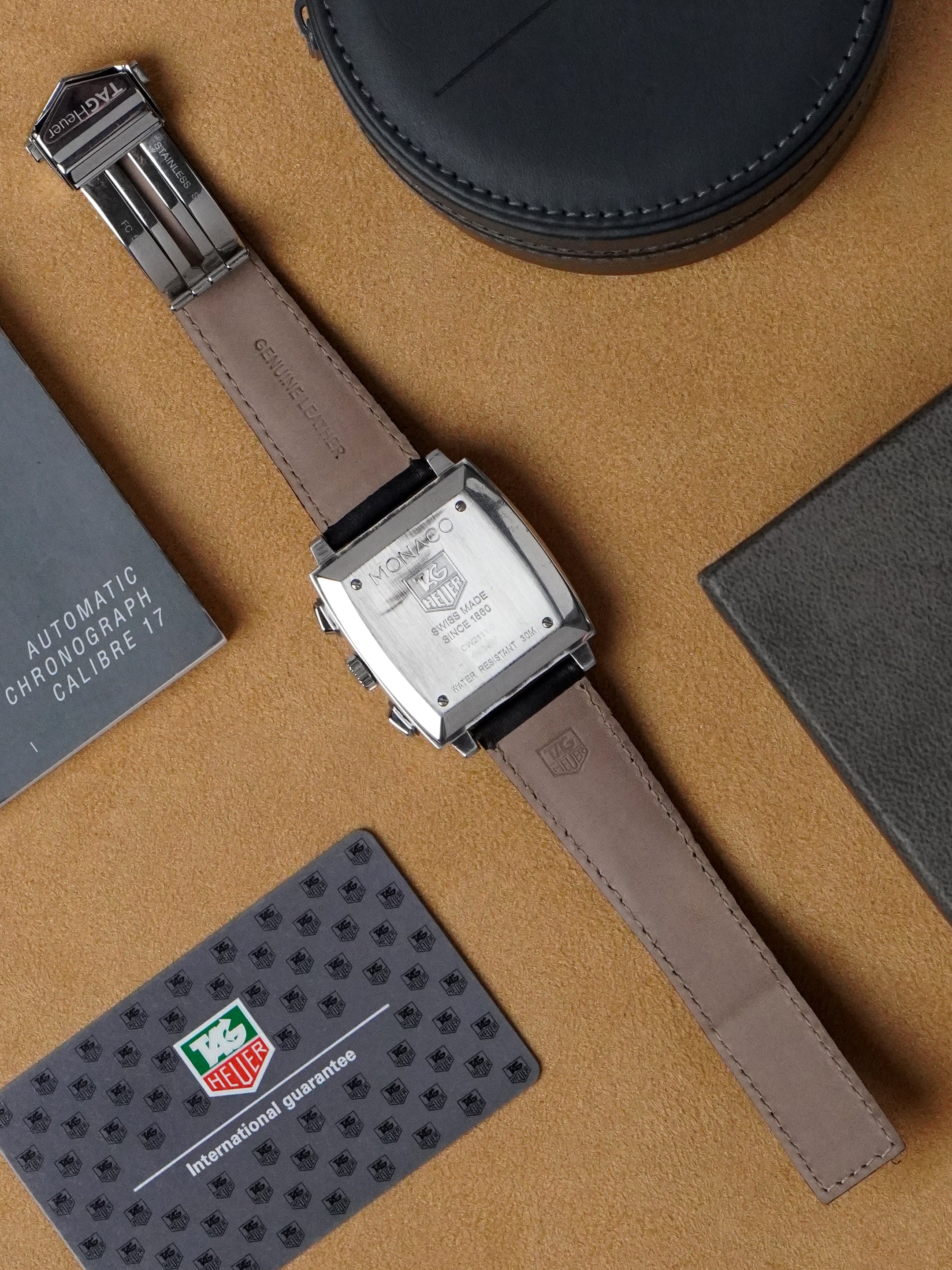 TAG Heuer Monaco CW2111-0 - Stainless Steel, Black Dial, Automatic, Full Set (2008)