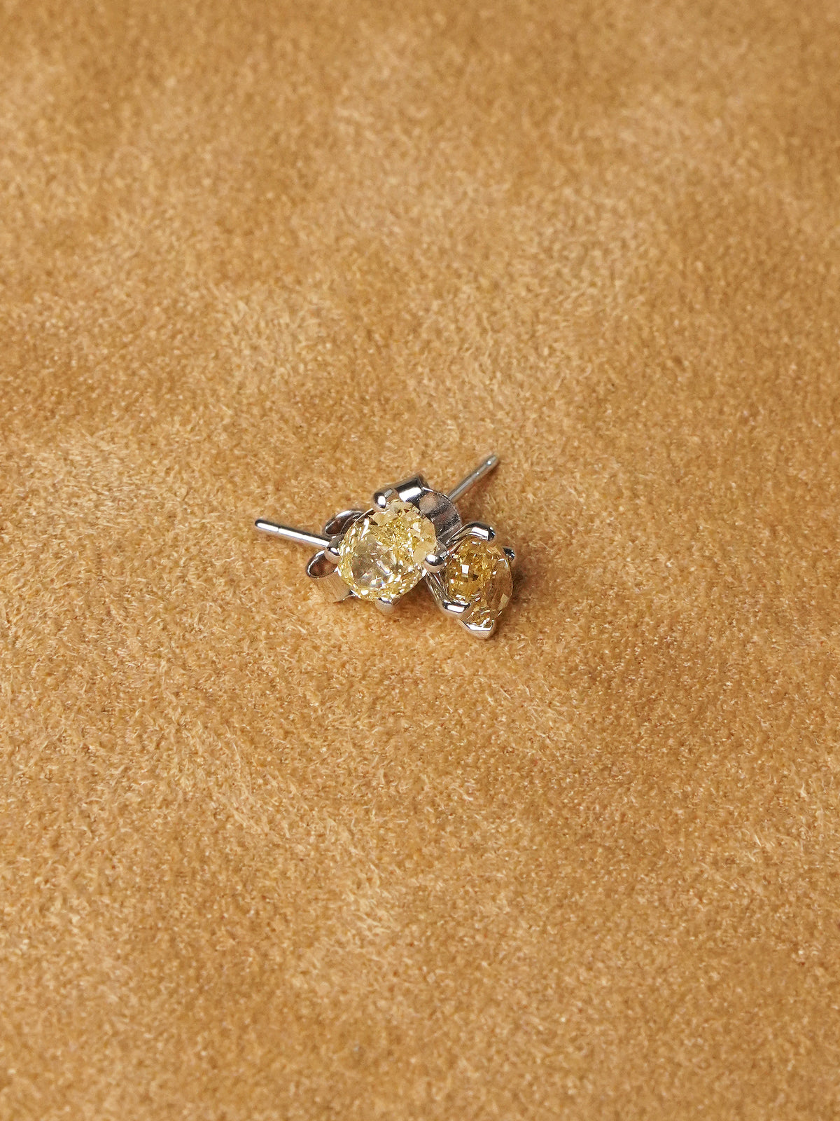 2.11 Ct Fancy Intense Yellow Lab-Grown Diamond Stud Earrings – IGI Certified / VVS2 / 18K White Gold