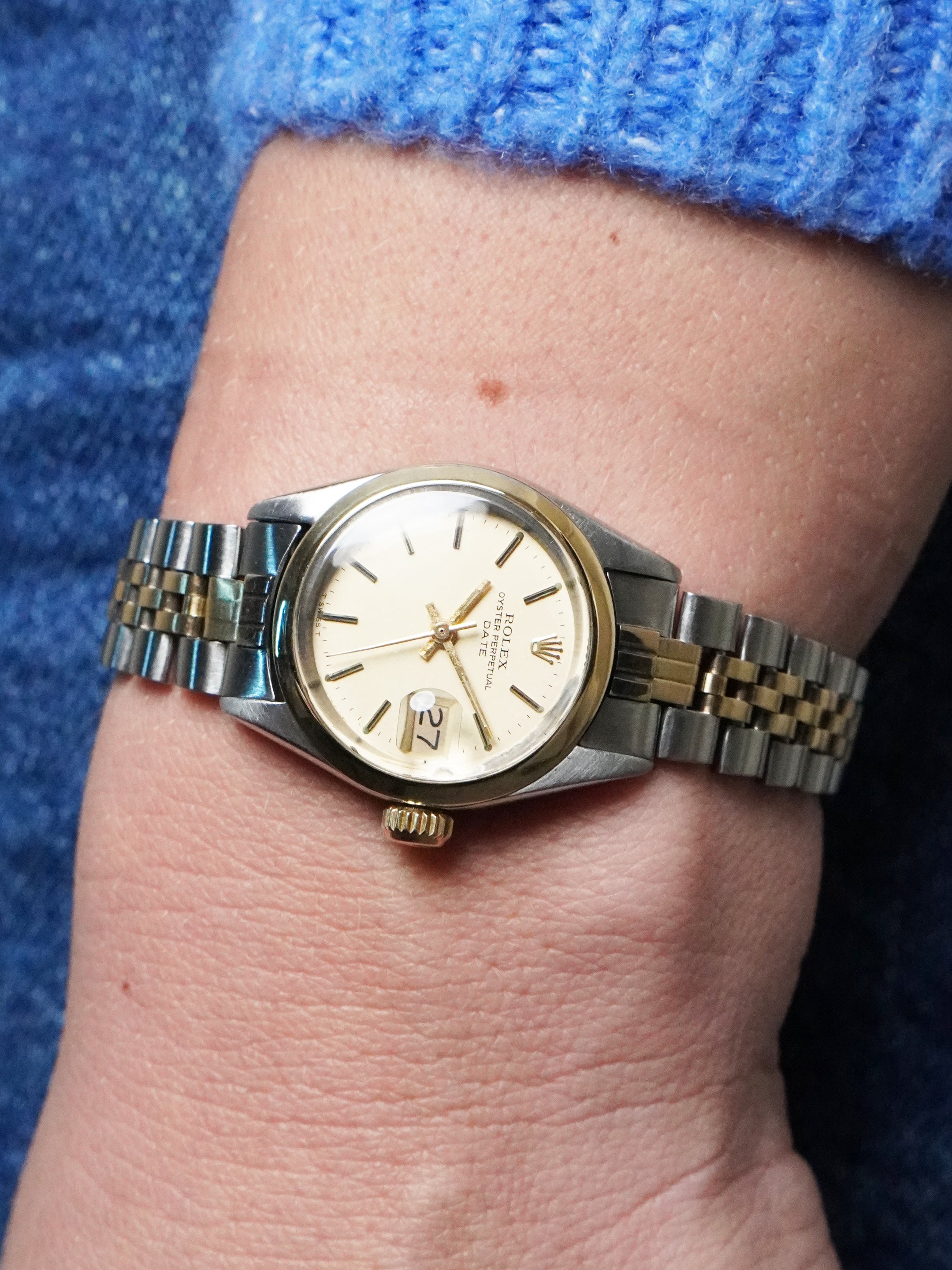 Rolex Oyster Perpetual Lady Date 6916 - Two-Tone, Cream Dial, Automatic, Box (1972)