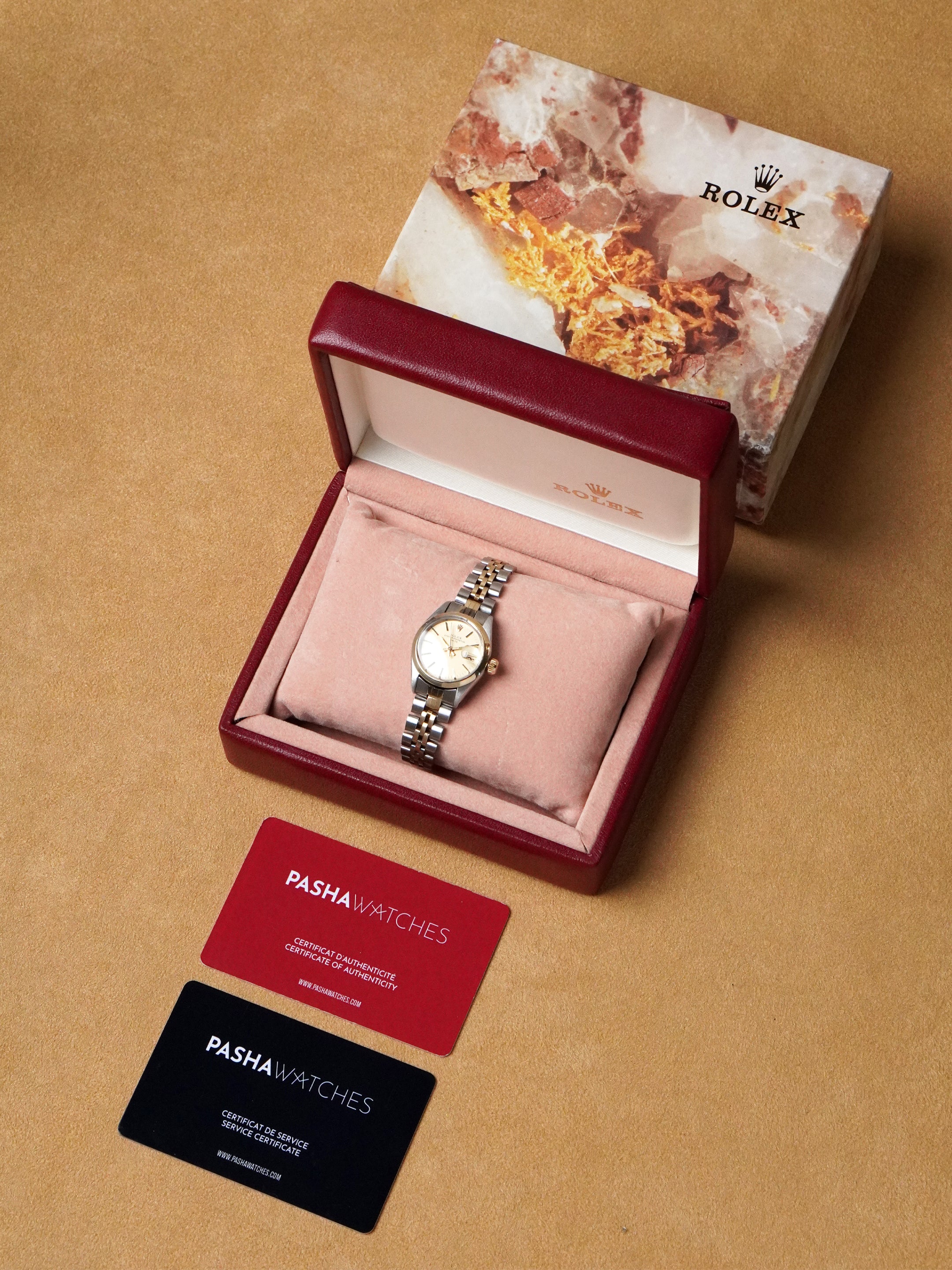 Rolex Oyster Perpetual Lady Date 6916 - Two-Tone, Cream Dial, Automatic, Box (1972)