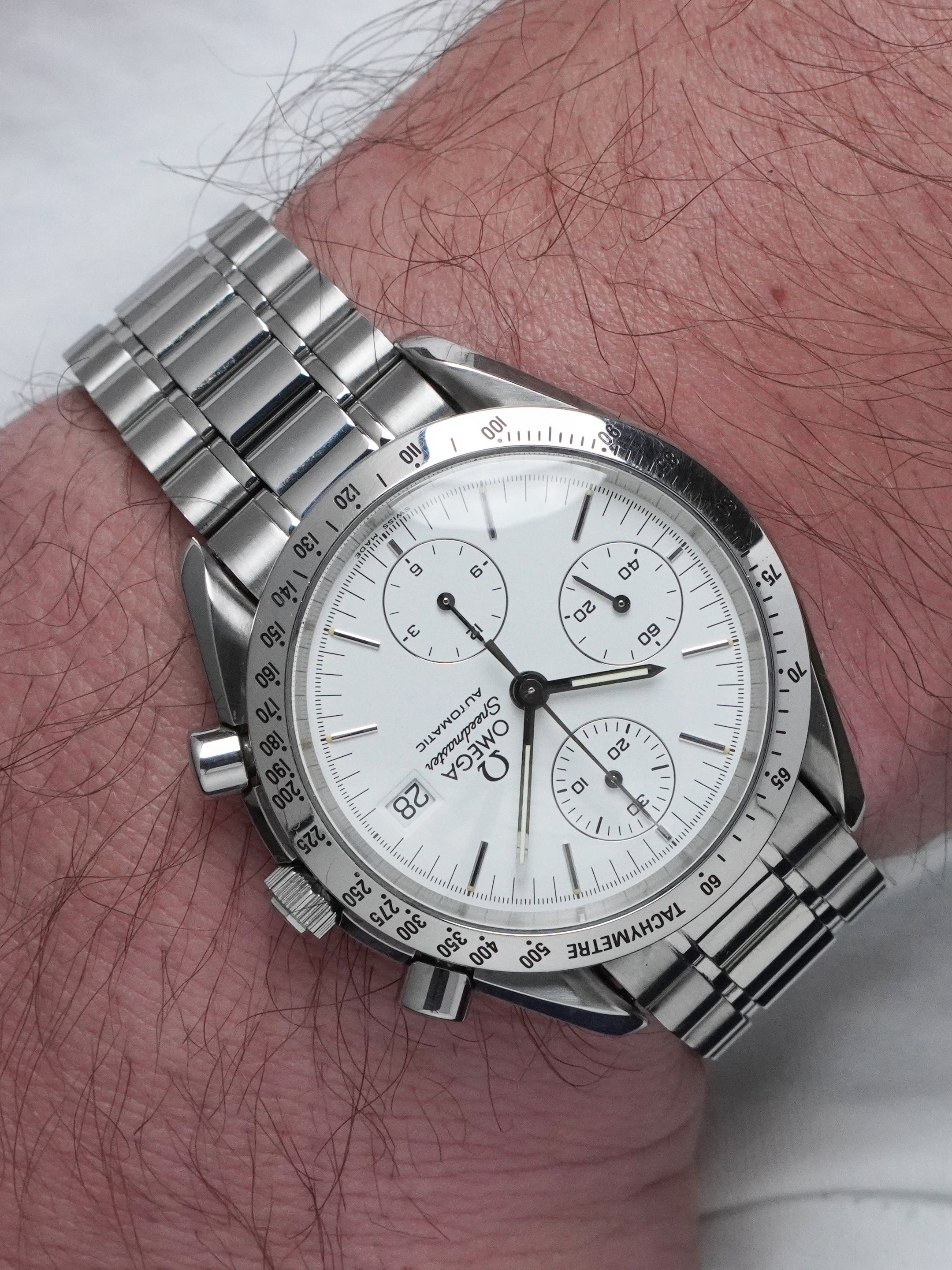 Omega Speedmaster Date 3511.20 - Stainless Steel, White Dial, Automatic, Full Set (1993)
