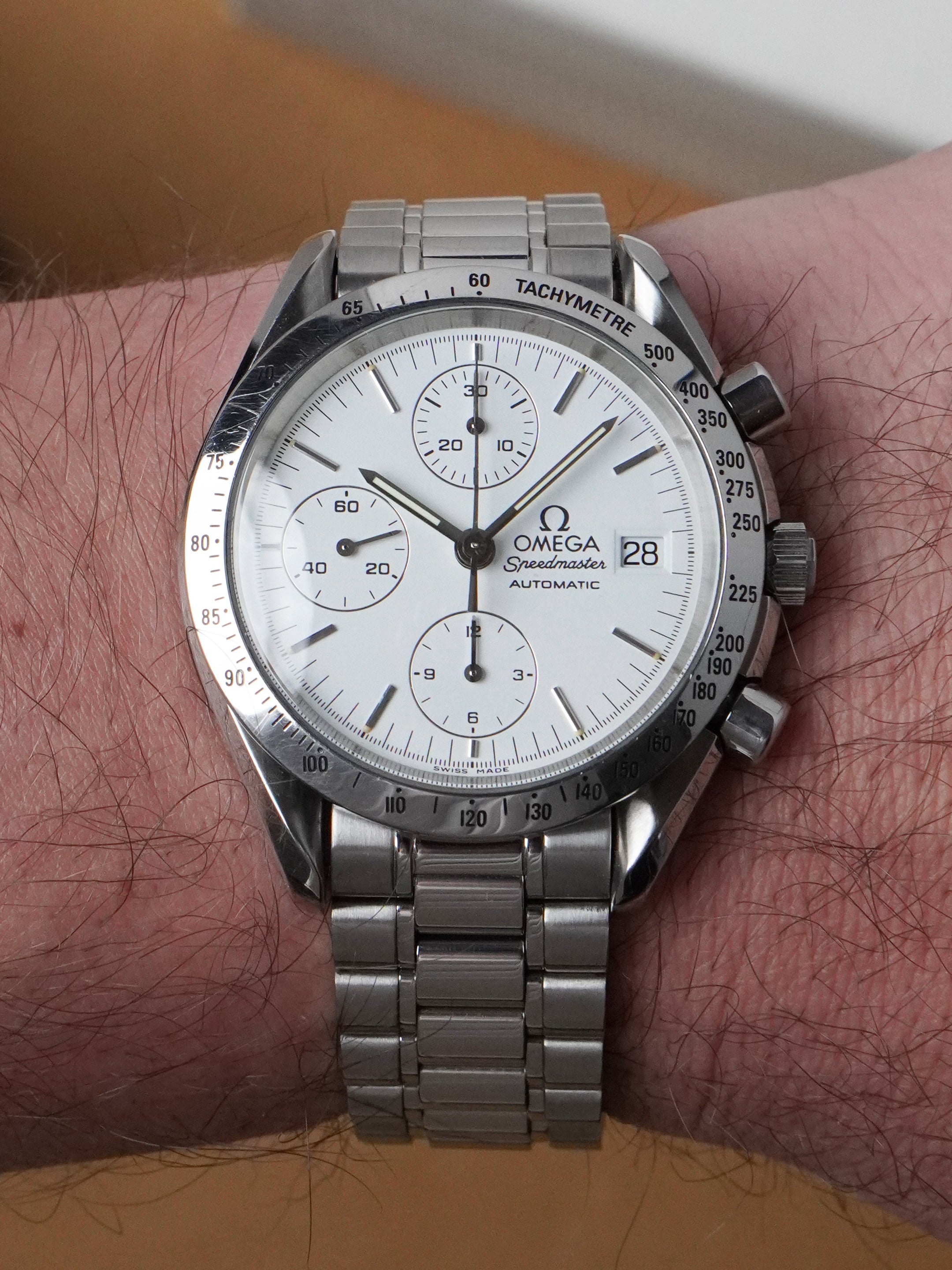 Omega Speedmaster Date 3511.20 - Stainless Steel, White Dial, Automatic, Full Set (1993)