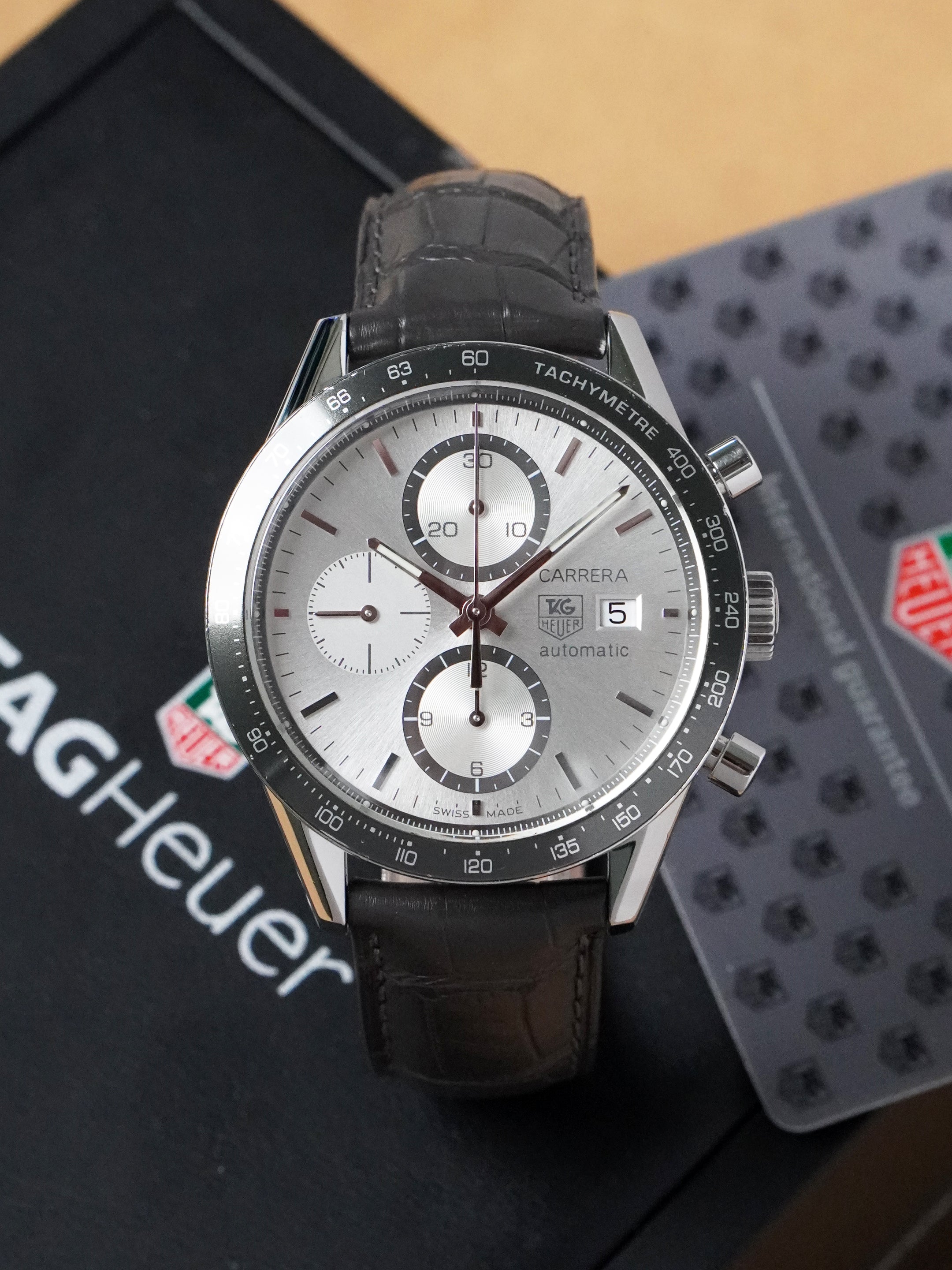 TAG Heuer Carrera Calibre 16 CV2011 - Stainless Steel, Silver Dial, Automatic, Full Set (2006)