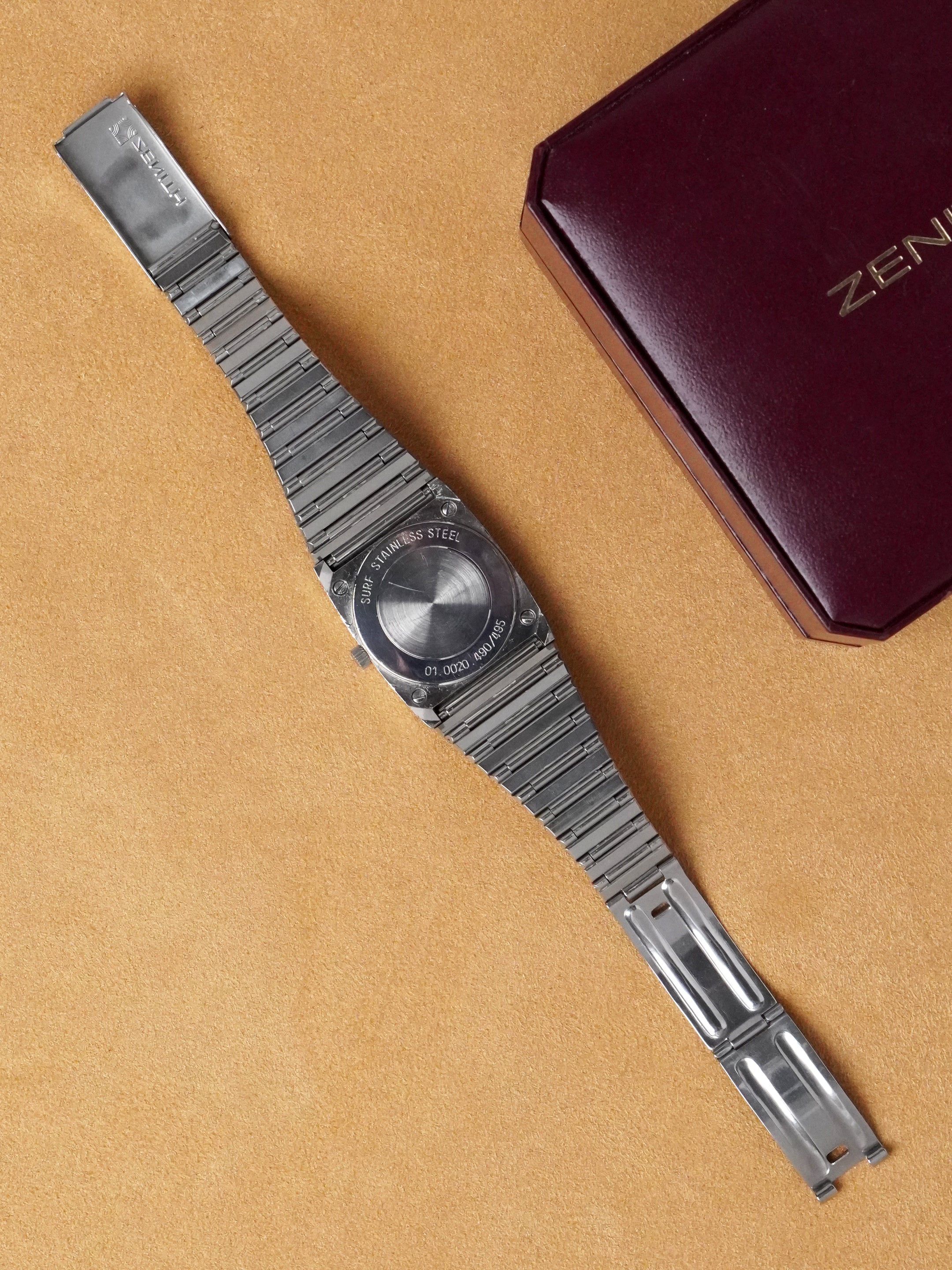 Zenith Port Royal 01.0020.490/495 - Stainless Steel, Black Dial, Quartz, Box Only (1975)