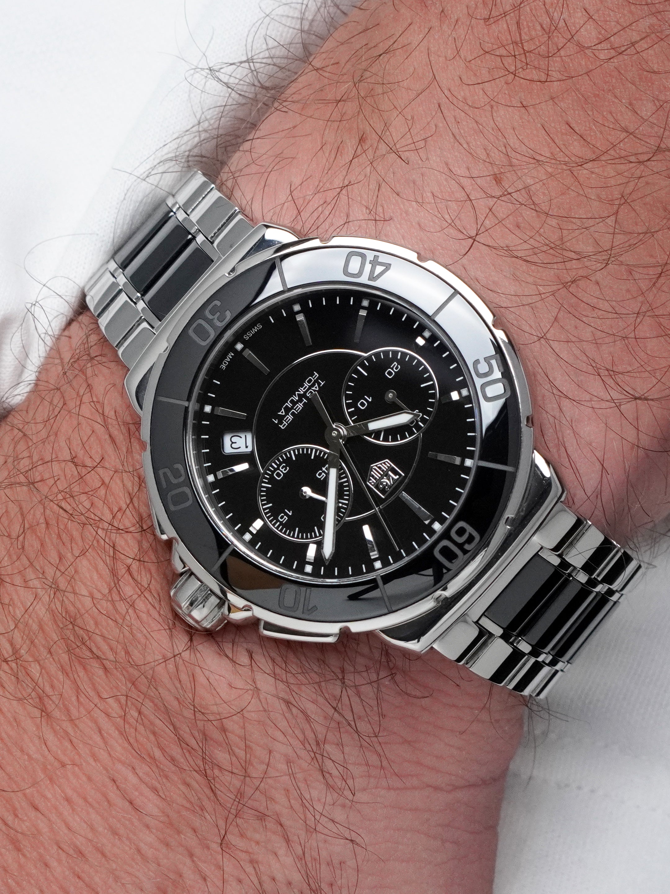 TAG Heuer Formula 1 CAH1210 - Ceramic / Stainless Steel, Black Dial, Quartz, Full Set (2011)