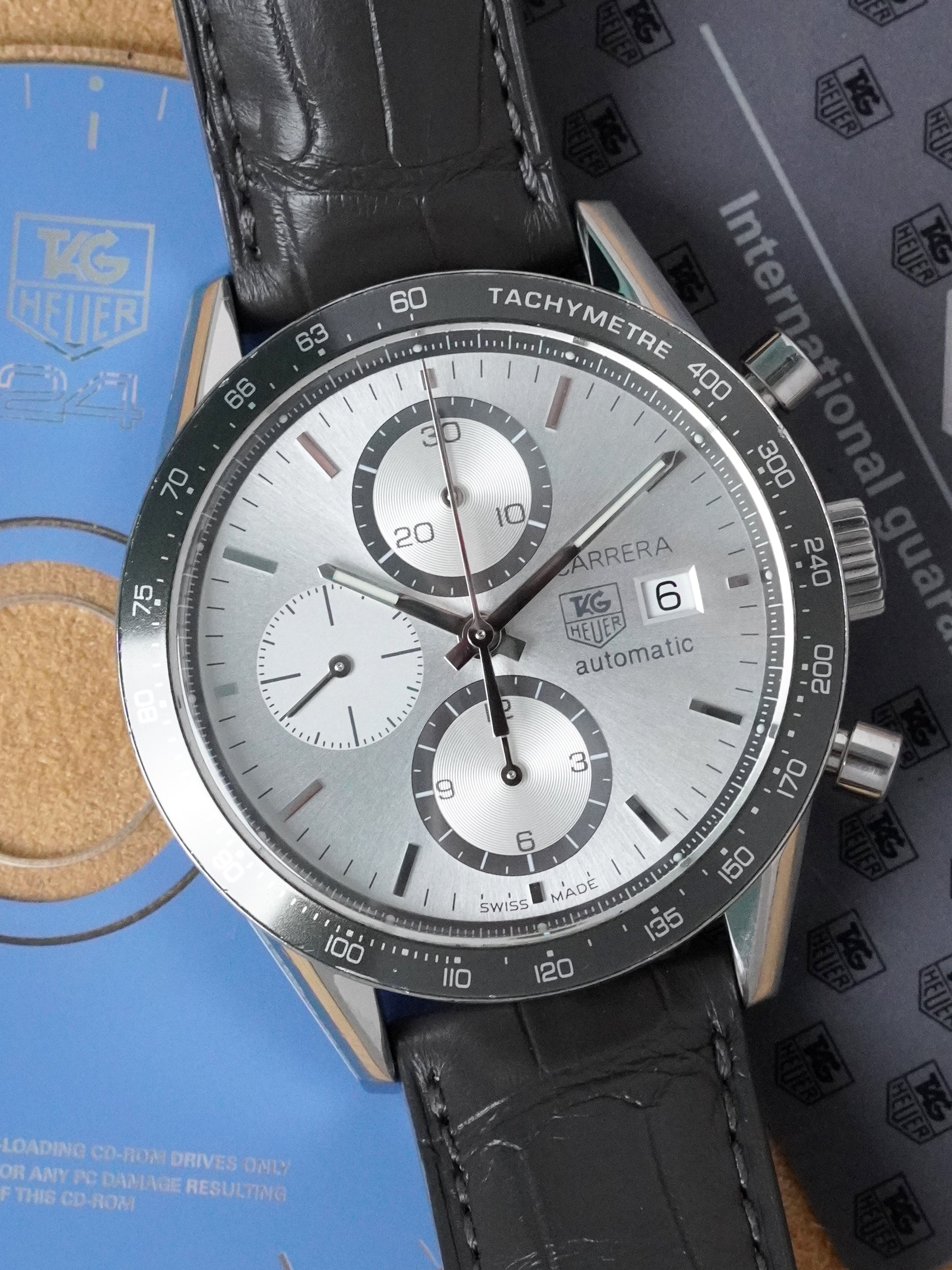 TAG Heuer Carrera Calibre 16 CV2011 - Stainless Steel, Silver Dial, Automatic, Full Set (2006)
