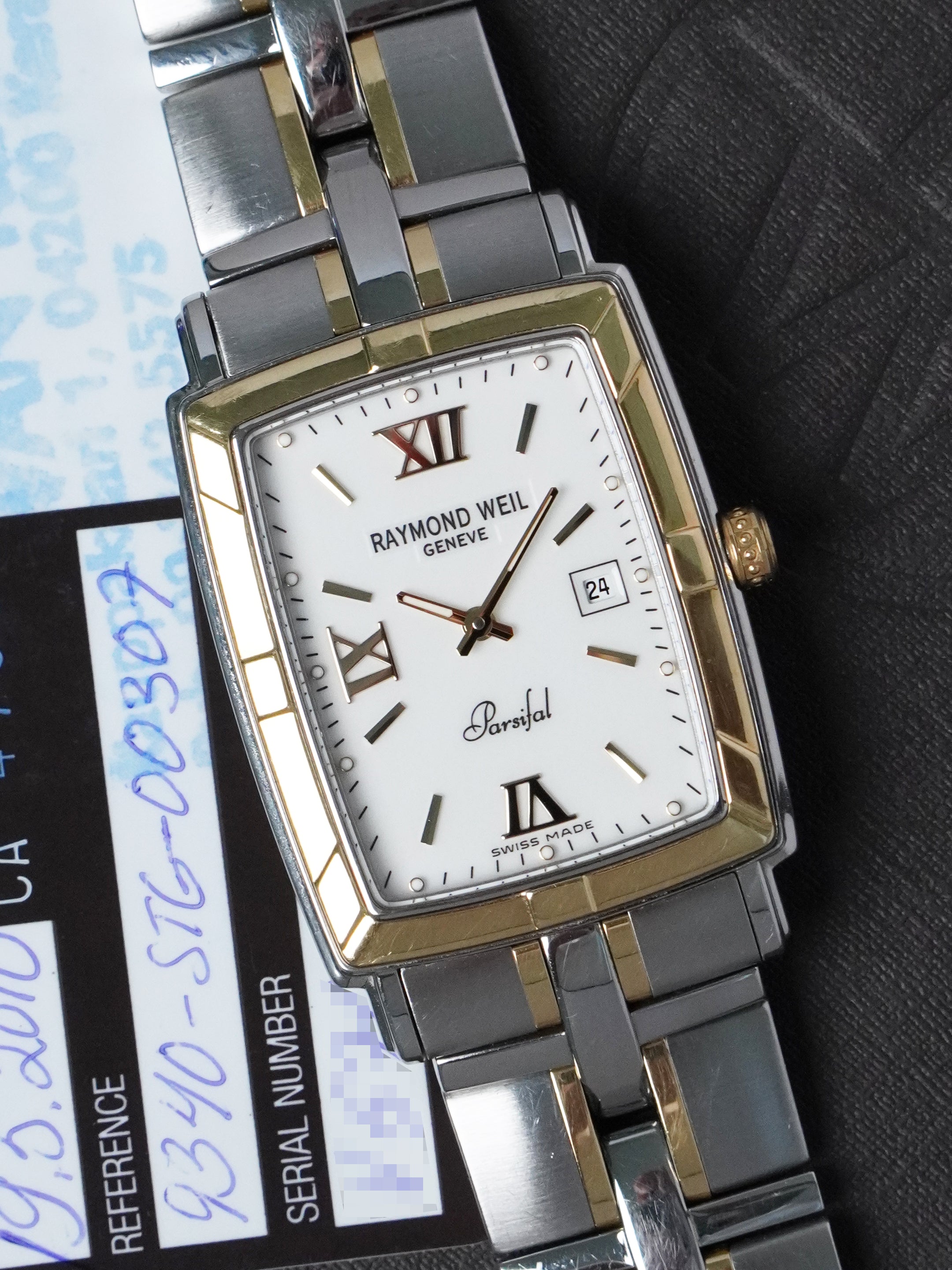 Raymond Weil Parsifal 9340-STG-00307 - SS/YG, White Dial, Quartz, Full Set (2010)