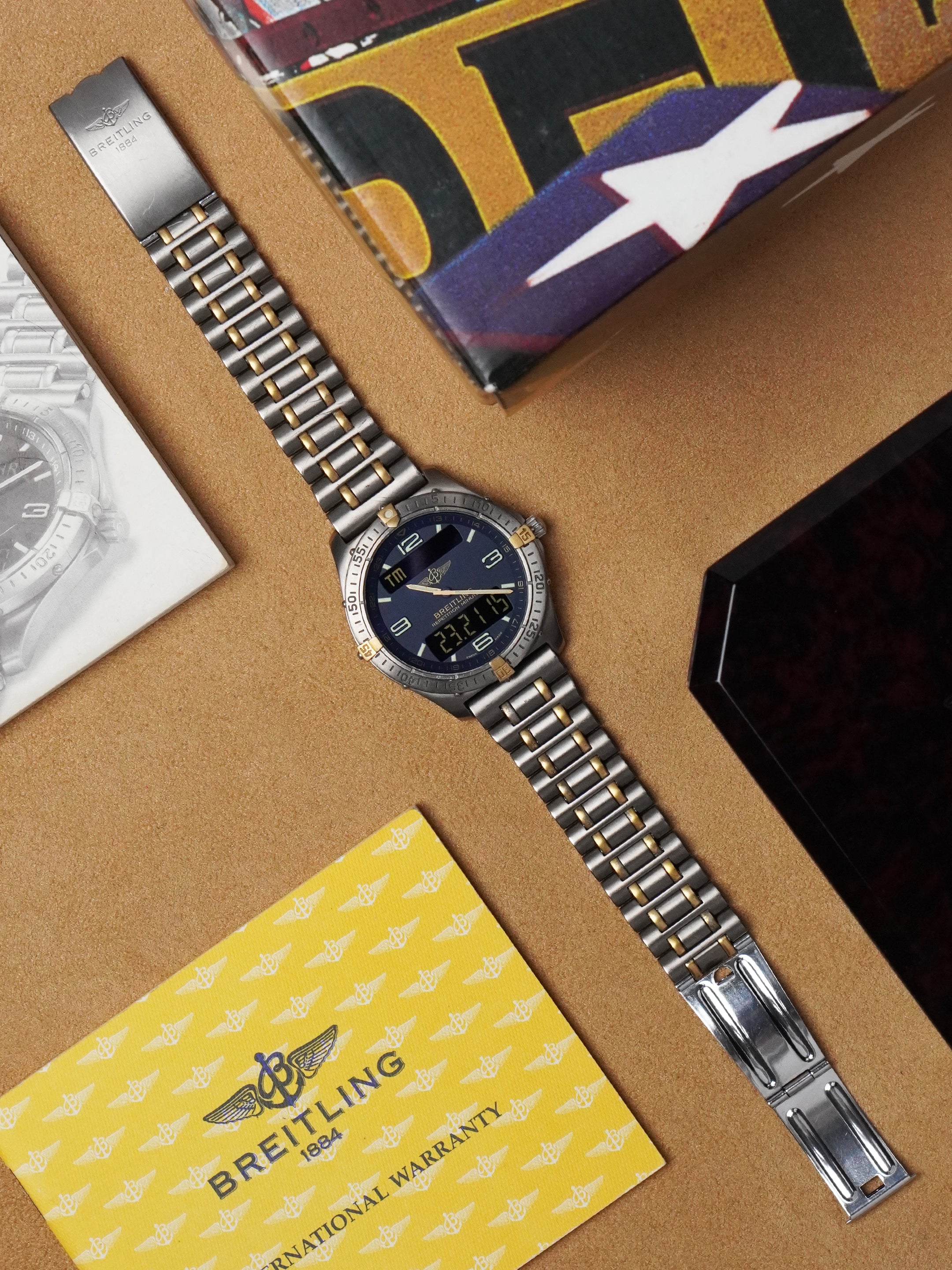 Breitling Aerospace F65062 - Titanium/Gold, Blue Dial, Quartz, Full Set (1997)