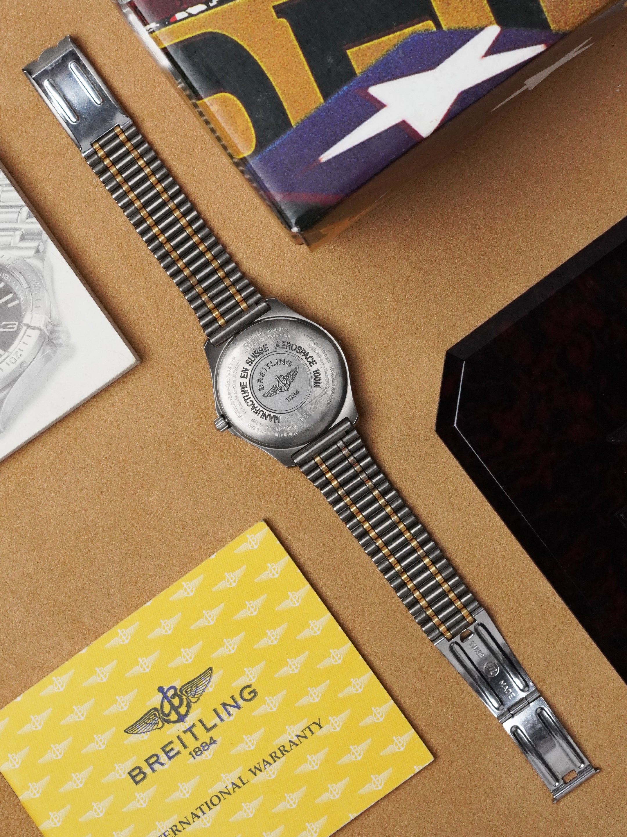 Breitling Aerospace F65062 - Titanium/Gold, Blue Dial, Quartz, Full Set (1997)