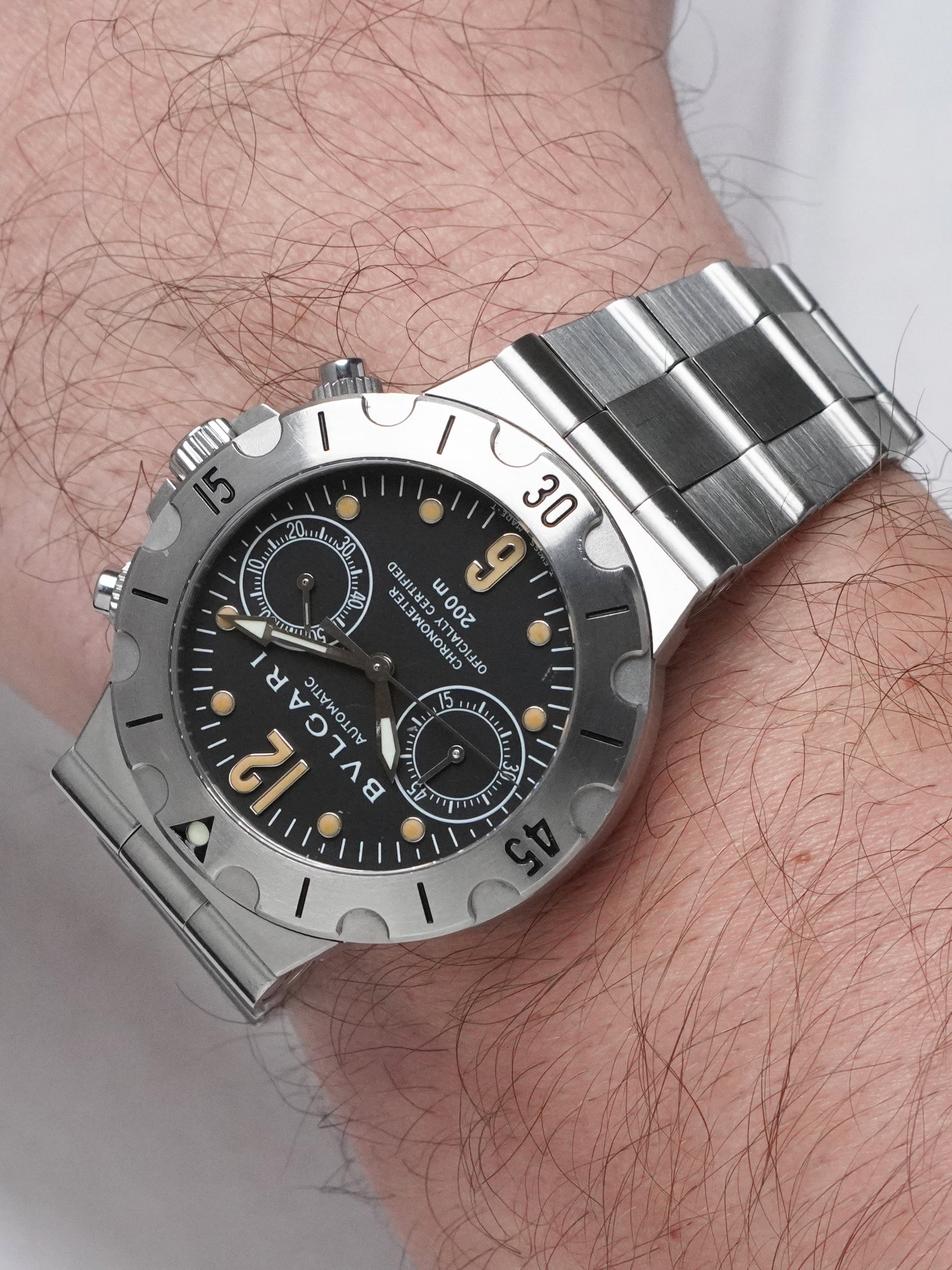 Bvlgari Diagono Scuba Chronograph SCB38S - Stainless Steel, Black Dial, Automatic, Full Set (1999)