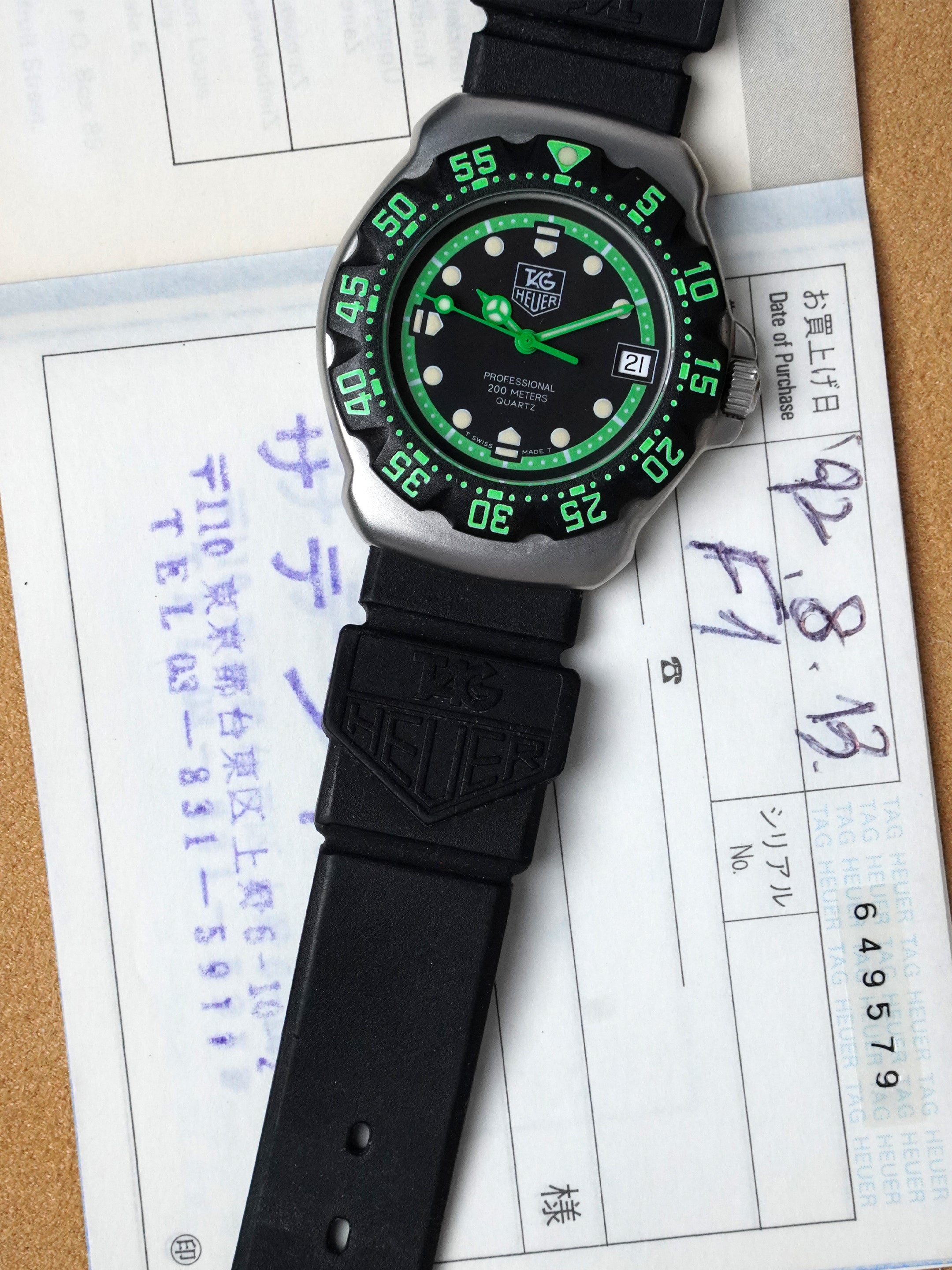 TAG Heuer Formula 1 Quartz WA1215 - Stainless Steel, Black Dial, Quartz, Full Set (1992)