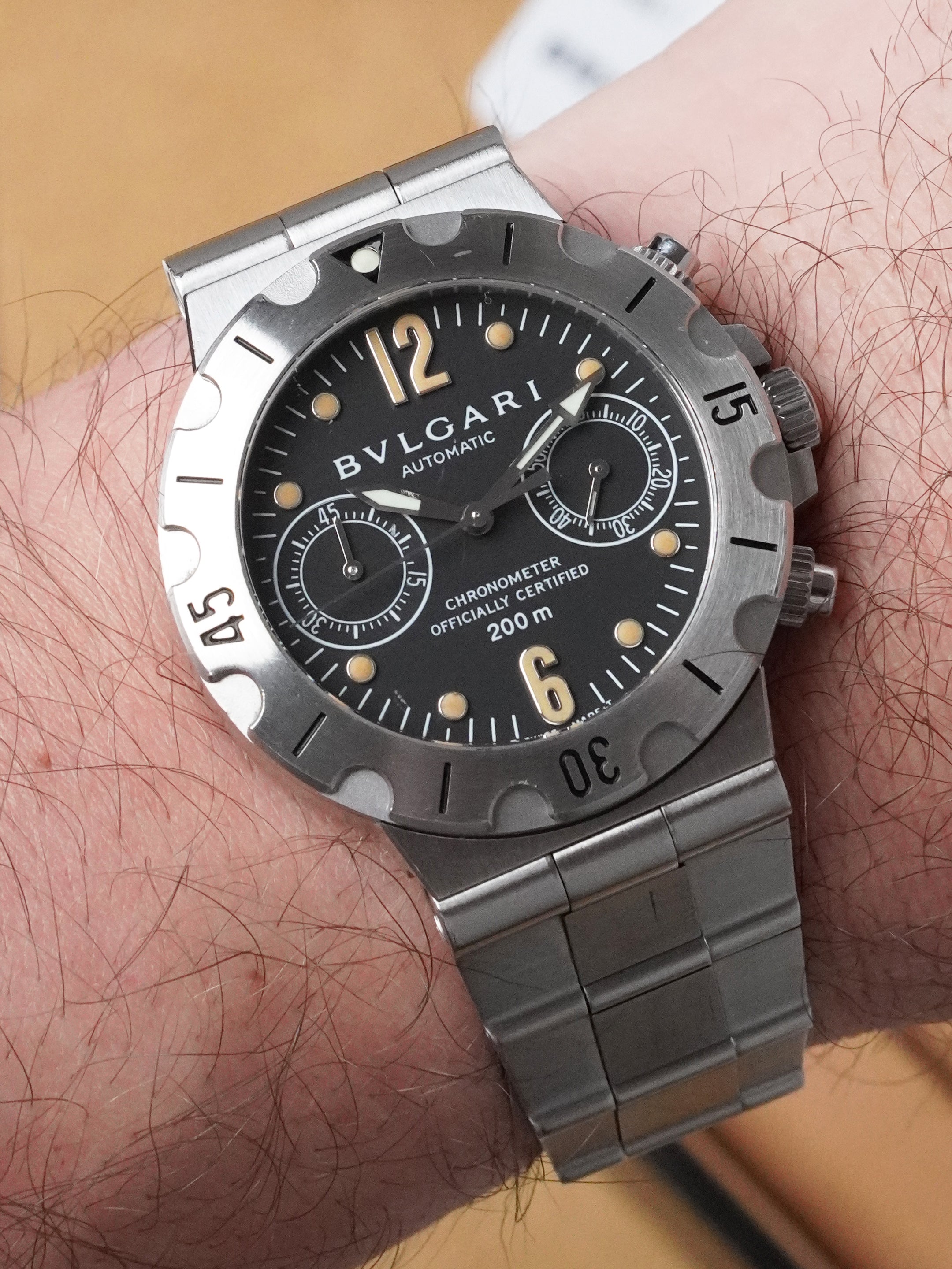 Bvlgari Diagono Scuba Chronograph SCB38S - Stainless Steel, Black Dial, Automatic, Full Set (1999)