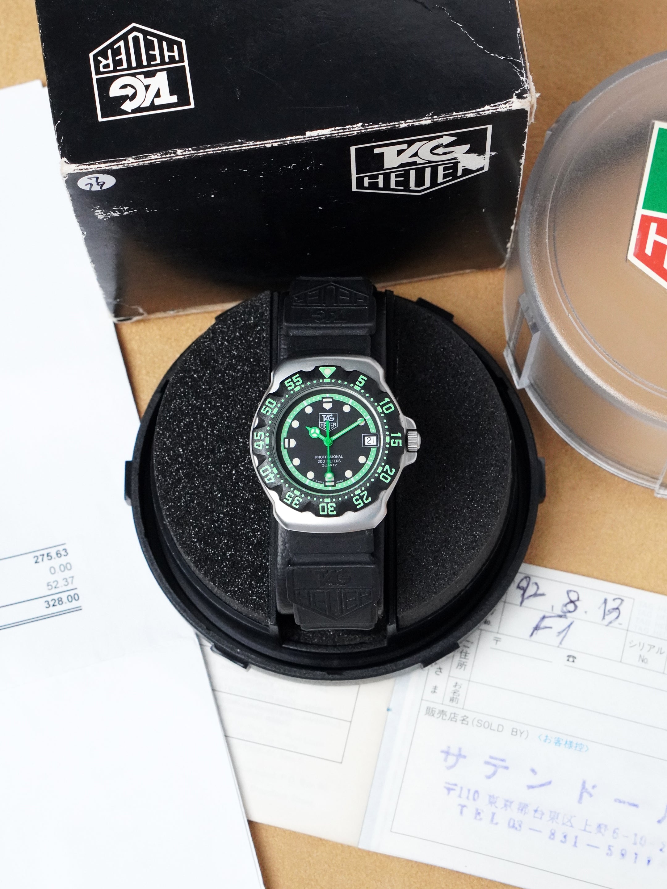 TAG Heuer Formula 1 Quartz WA1215 - Stainless Steel, Black Dial, Quartz, Full Set (1992)
