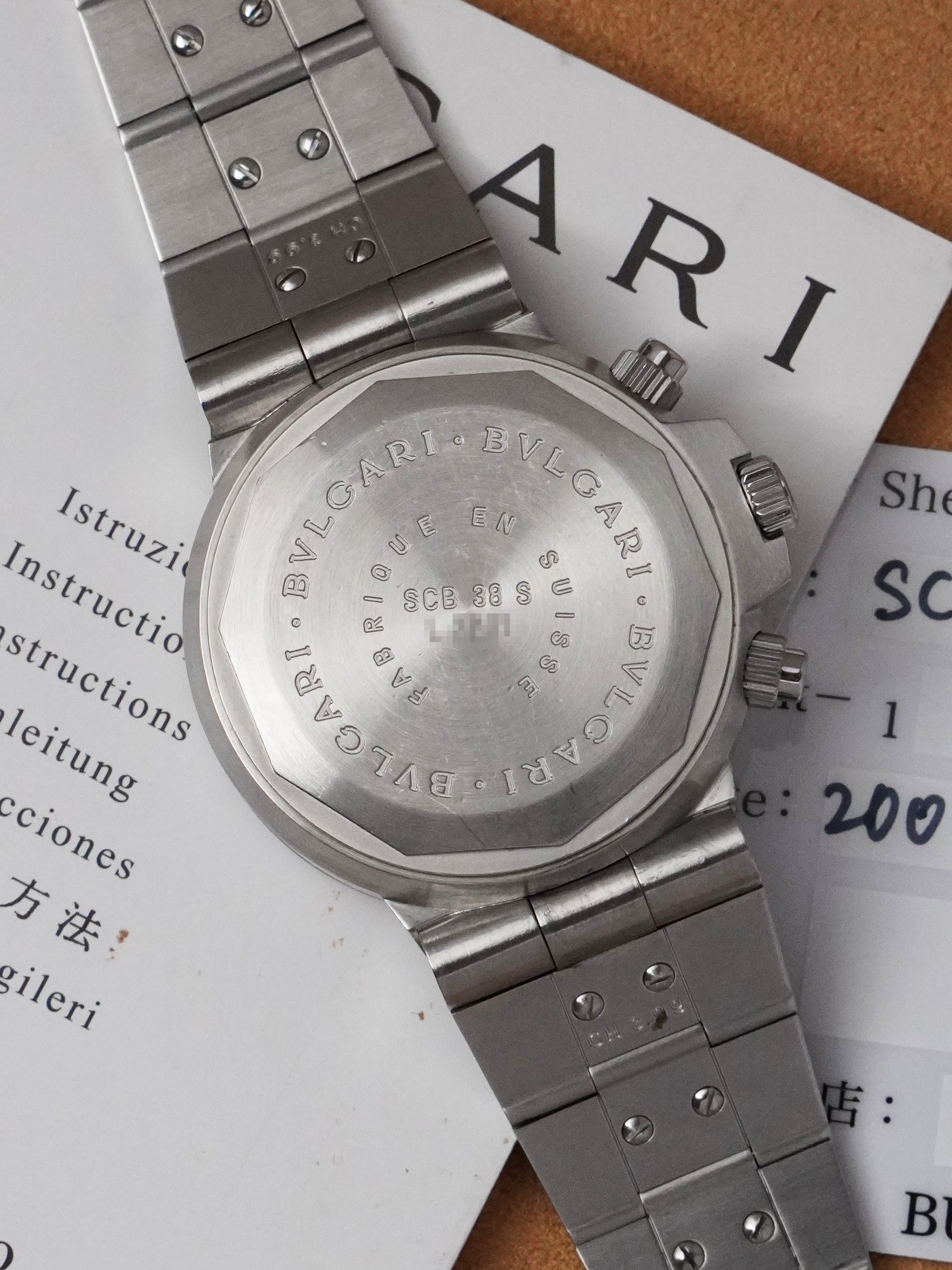 Bvlgari Diagono Scuba Chronograph SCB38S - Stainless Steel, Black Dial, Automatic, Full Set (1999)