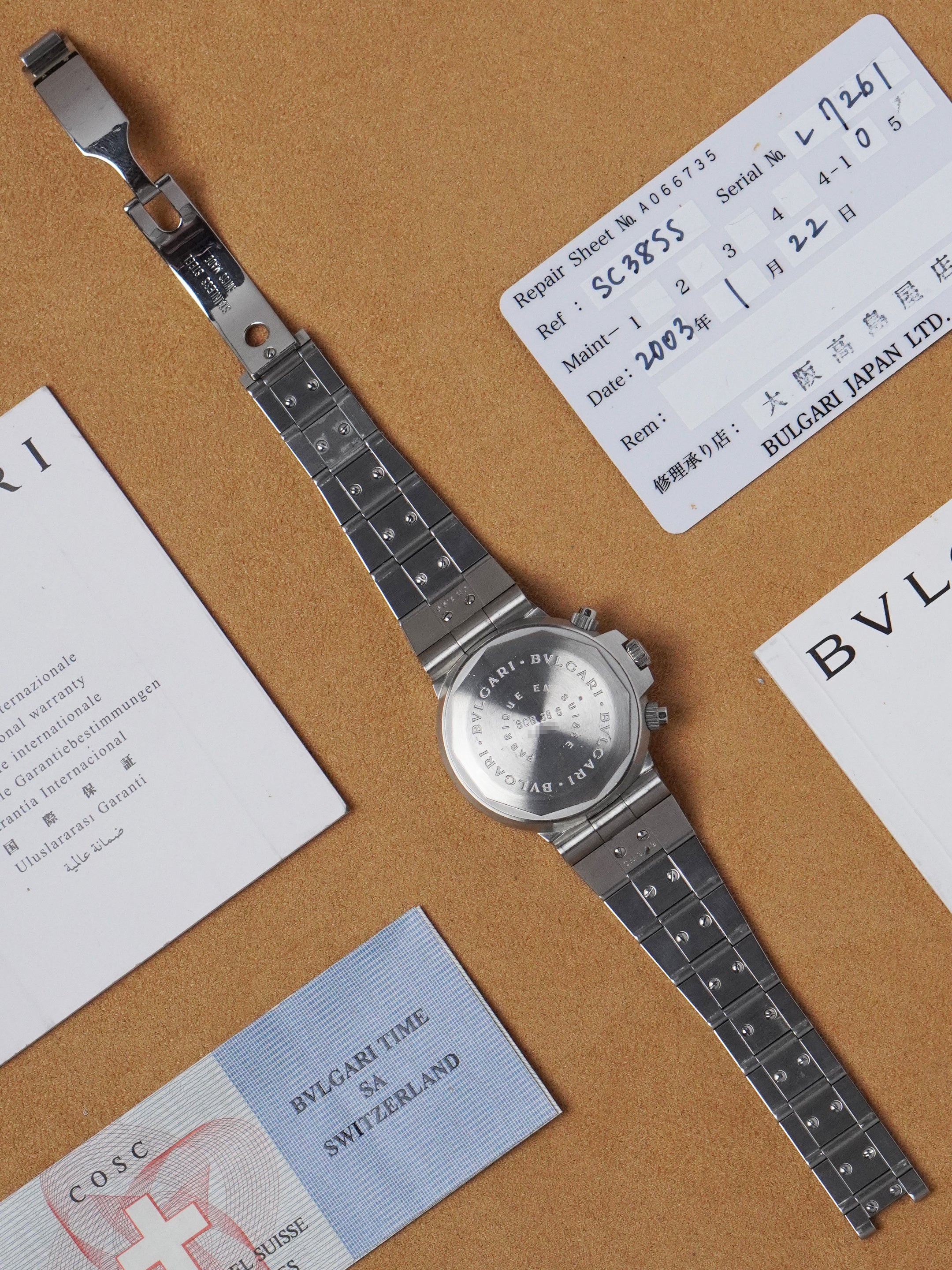 Bvlgari Diagono Scuba Chronograph SCB38S - Stainless Steel, Black Dial, Automatic, Full Set (1999)