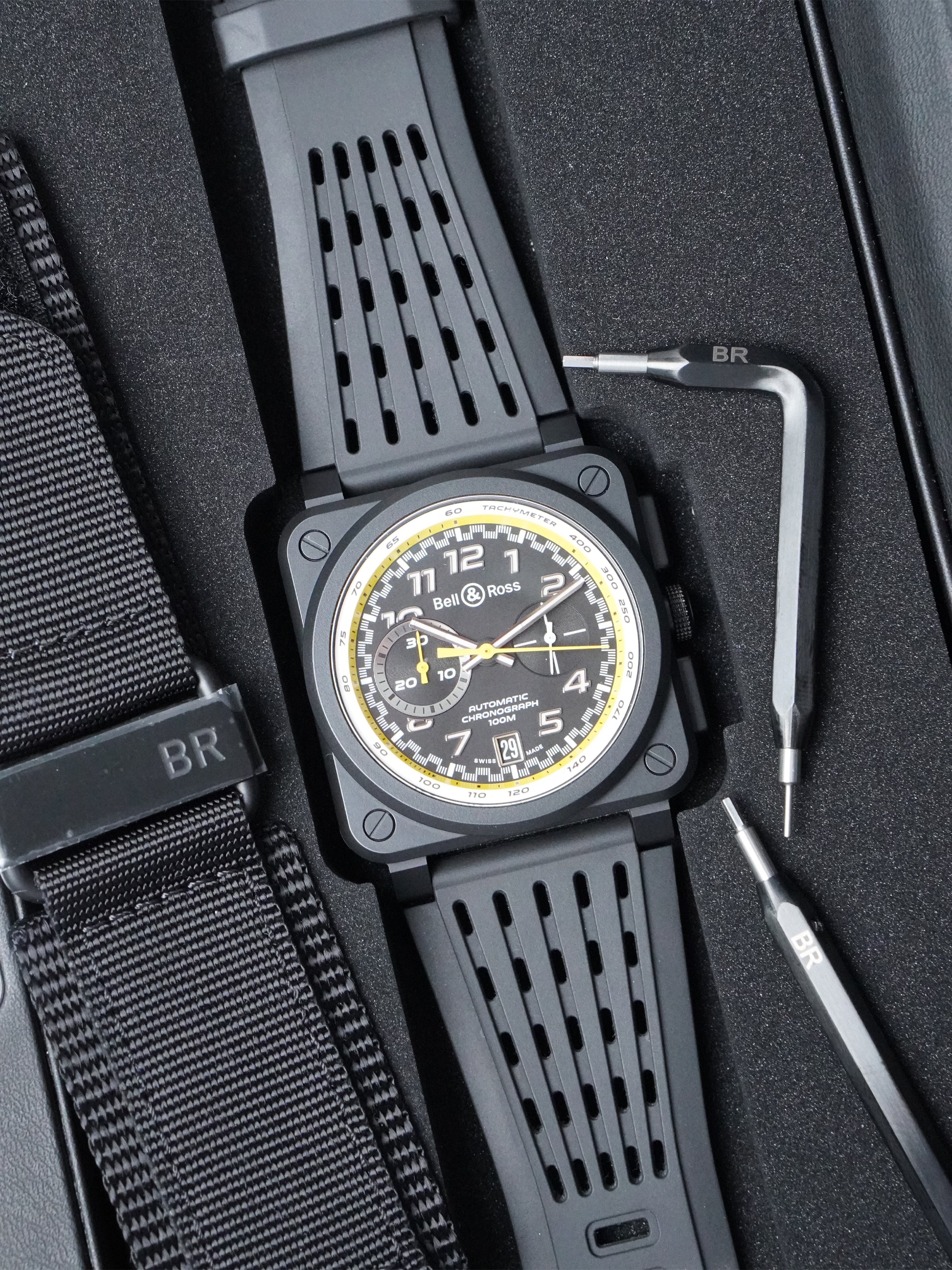 Bell & Ross BR 03-94 Chronographe Renault F1 Team BR0394-RS20/SRB - Ceramic, Full Set (2022)