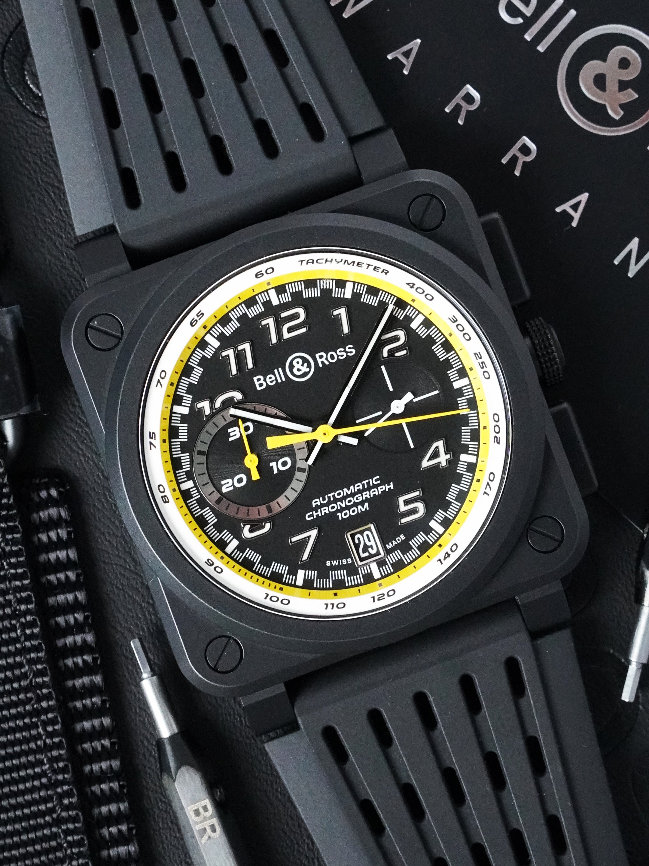 Bell & Ross BR 03-94 Chronographe Renault F1 Team BR0394-RS20/SRB - Ceramic, Full Set (2022)