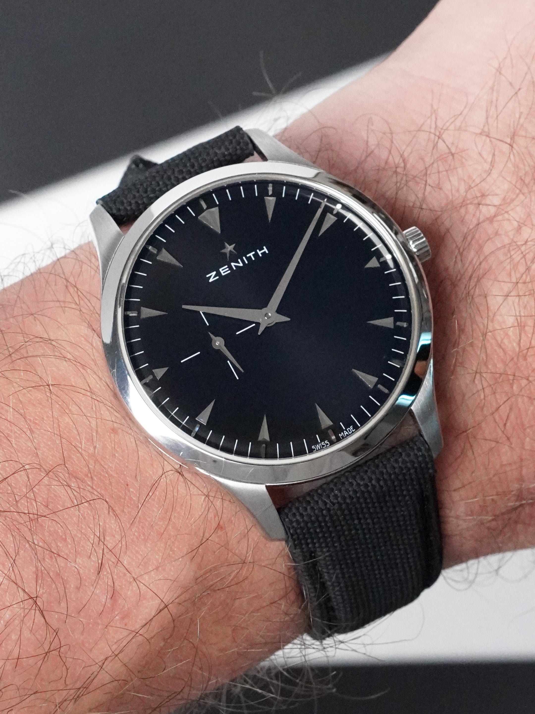 Zenith Elite Ultra Thin 03.2010.681/21.C493 - Stainless Steel, Black Dial, Automatic, Box (2012*)