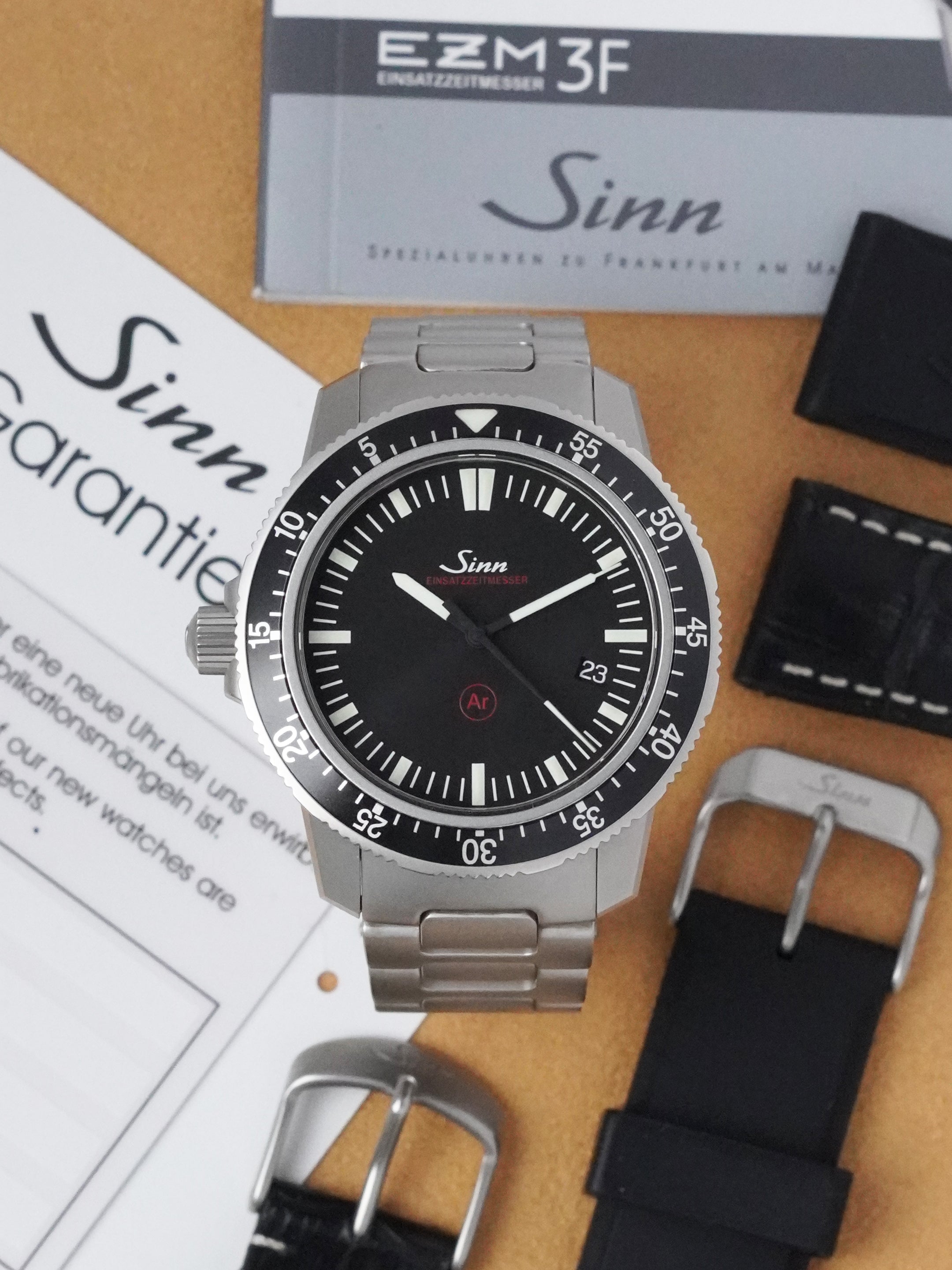 Sinn EZM 3F - Stainless Steel, Black Dial, Automatic, Full Set (2018)