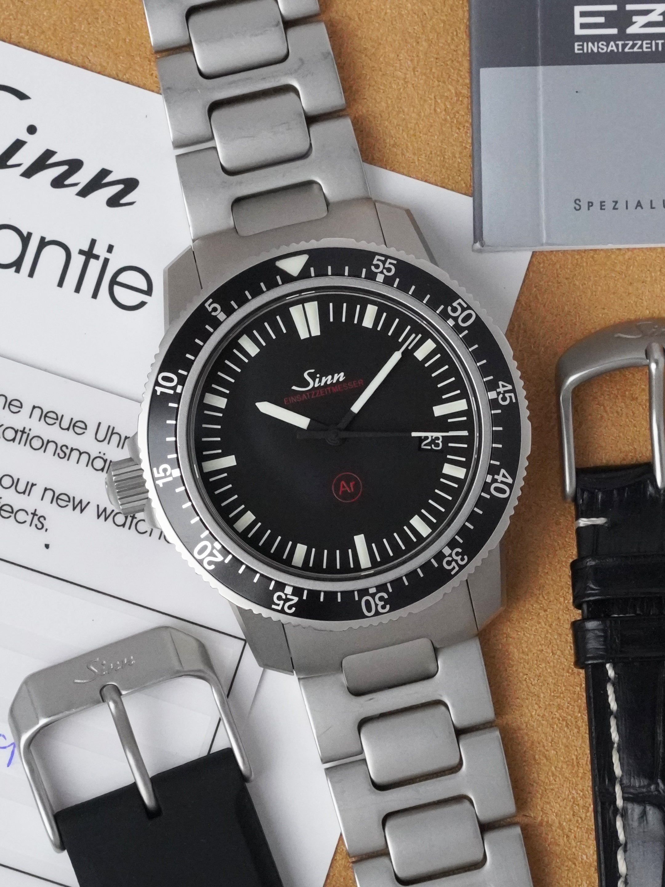 Sinn EZM 3F - Stainless Steel, Black Dial, Automatic, Full Set (2018)