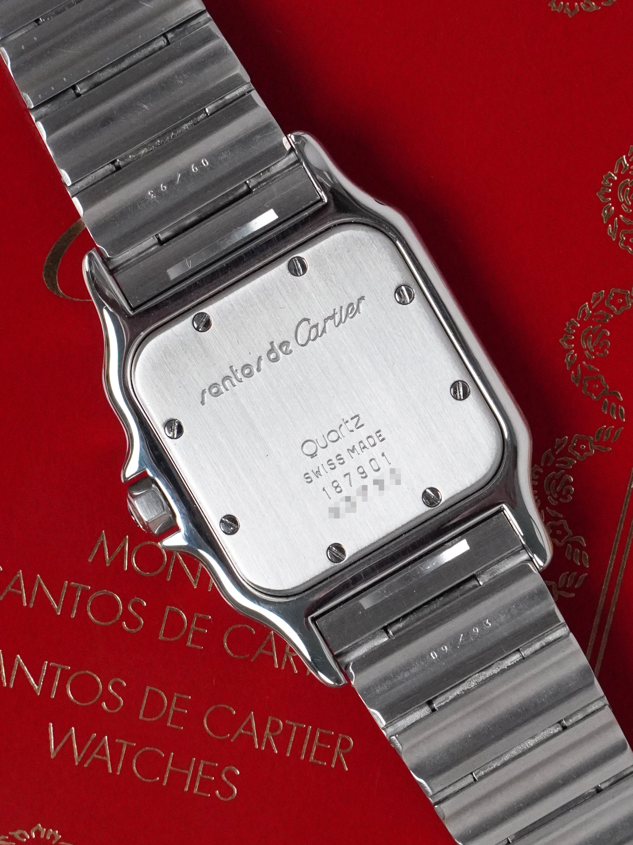 Cartier Santos Galbée 187901 - Steel/Gold, Tropical Dial, Quartz, Full Set (1993)