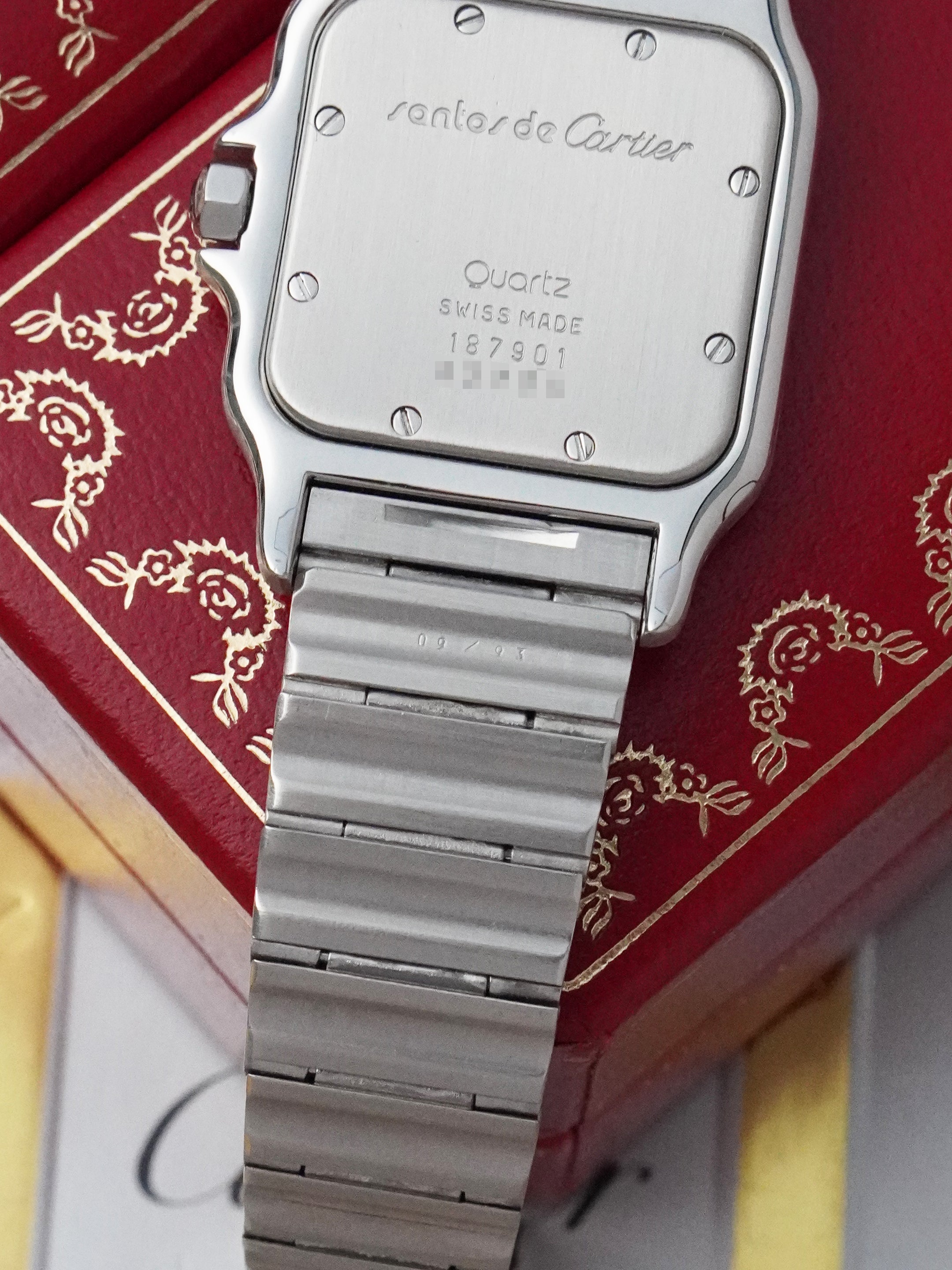 Cartier Santos Galbée 187901 - Steel/Gold, Tropical Dial, Quartz, Full Set (1993)