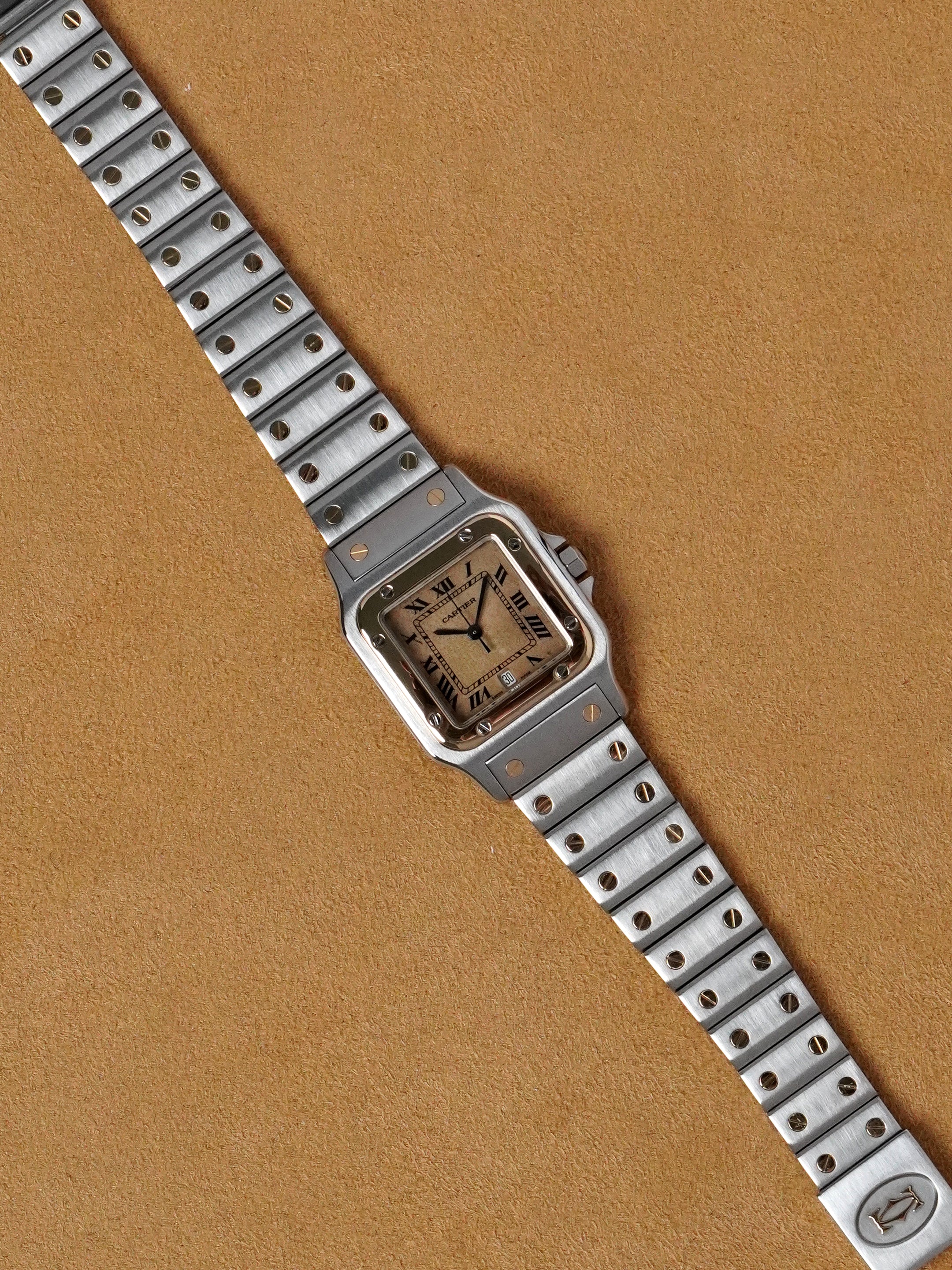 Cartier Santos Galbée 187901 - Steel/Gold, Tropical Dial, Quartz, Full Set (1993)