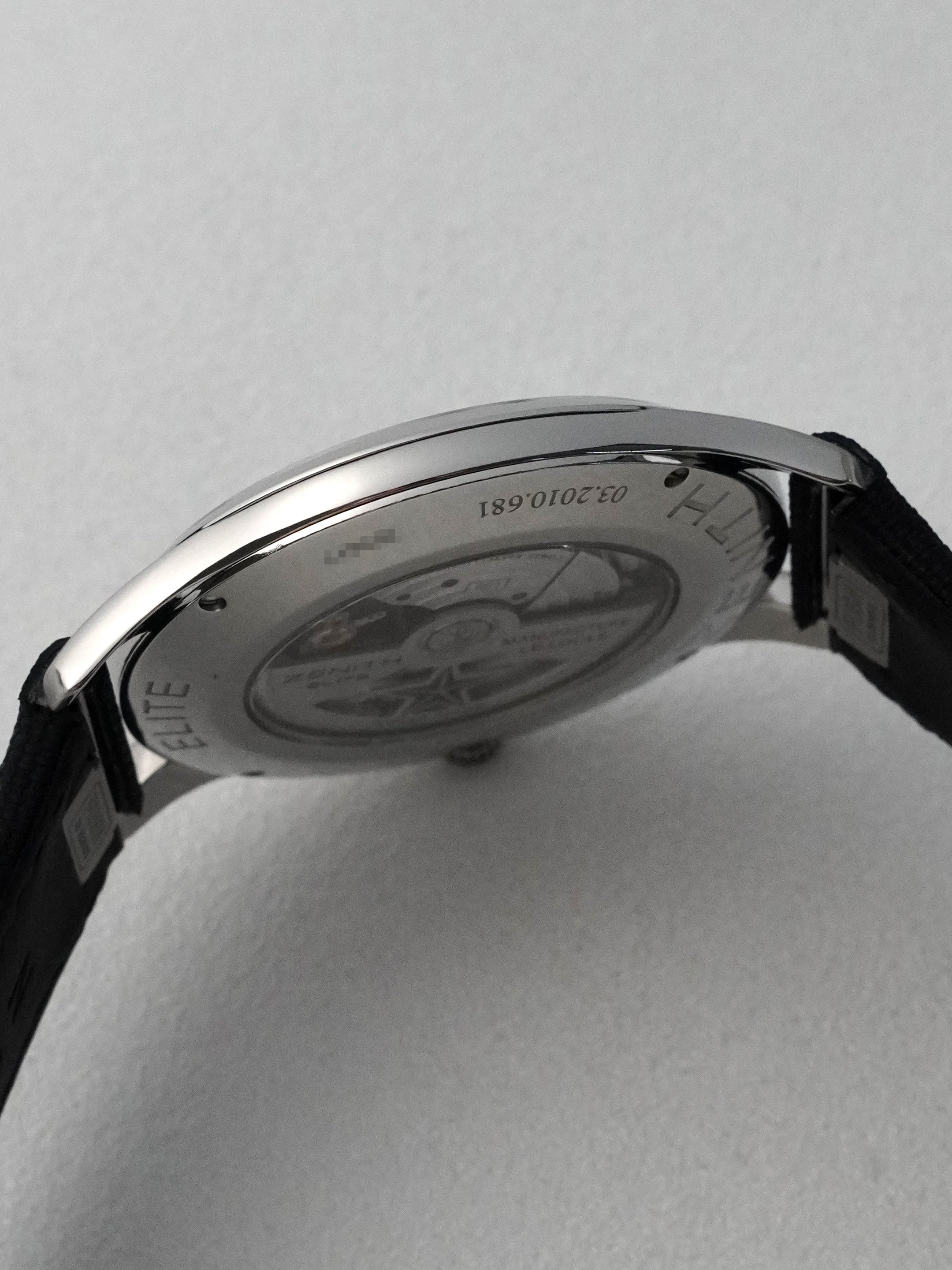 Zenith Elite Ultra Thin 03.2010.681/21.C493 - Stainless Steel, Black Dial, Automatic, Box (2012*)