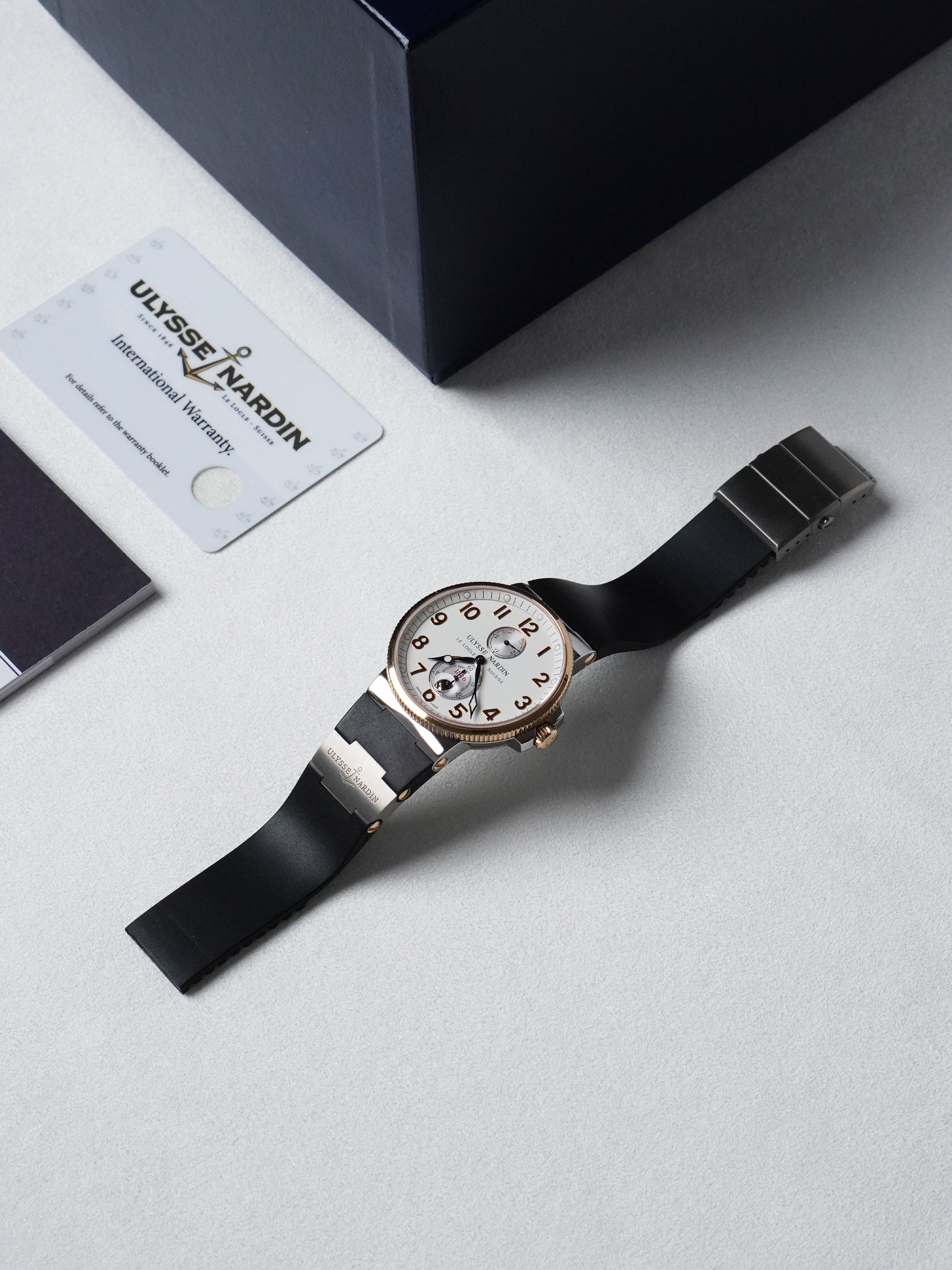 Ulysse Nardin Maxi Marine Chronometer 265-66-3T/60 - Rose Gold / SS, White Dial, Full Set (2016)