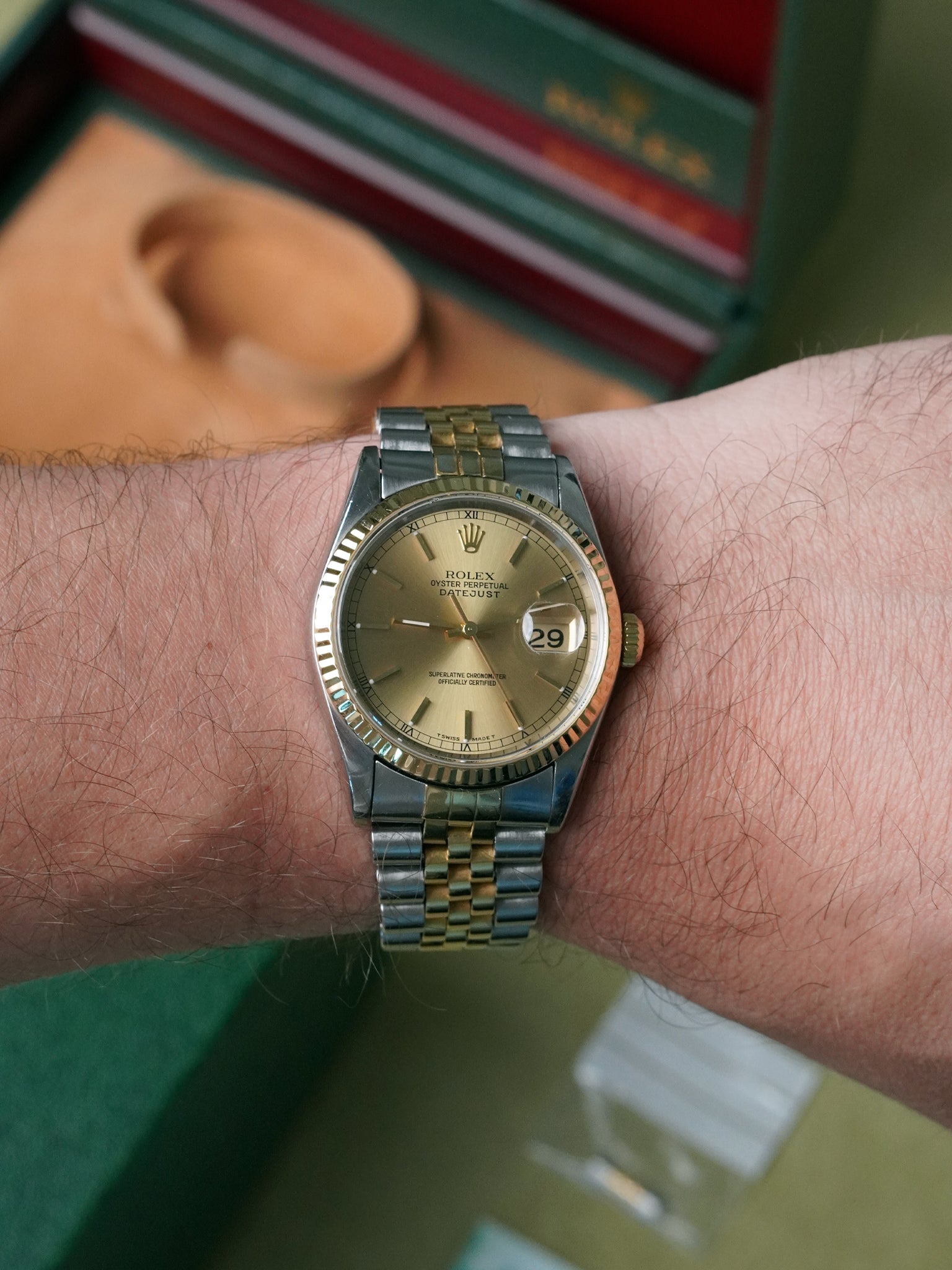 Rolex Datejust 36 16233 - Two-Tone, Champagne Dial, Automatic, Original Box (1996)