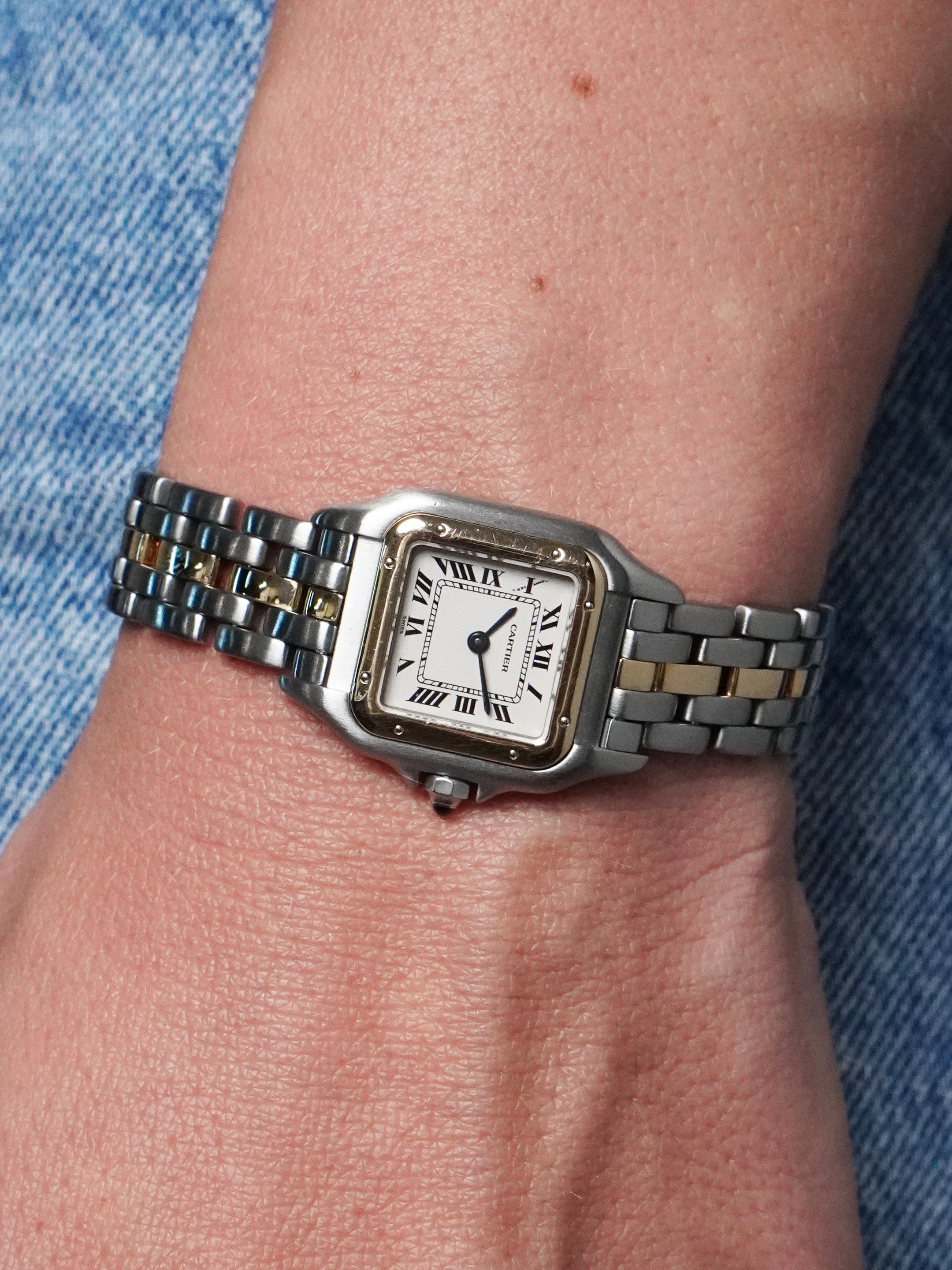 Cartier Panthère 1057917 - Yellow Gold & Steel, Cream Dial, Quartz, Full Set (1991)
