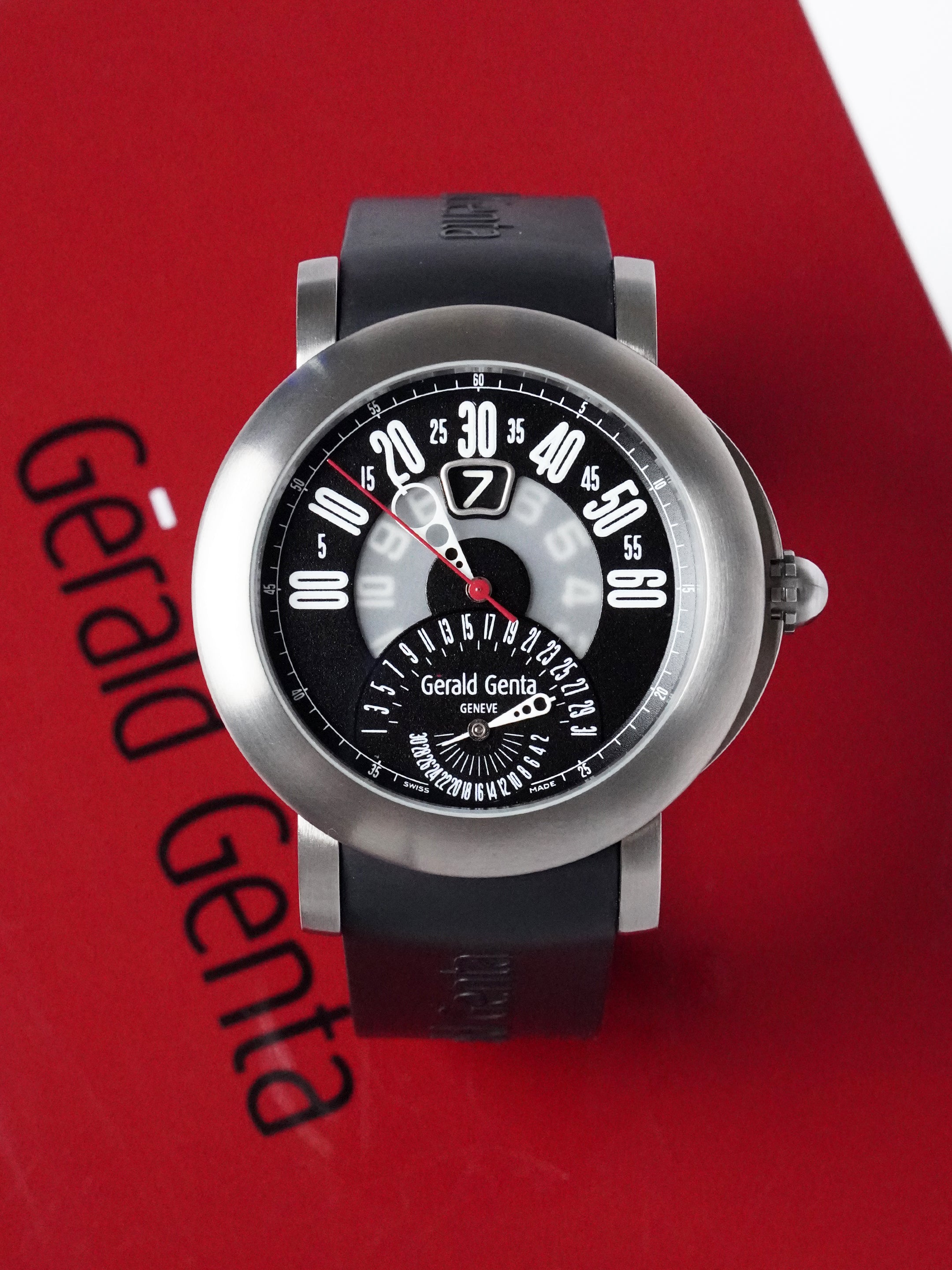 Gérald Genta Arena Bi-Retro Sport BSP.Y.80 - Titanium, Black Dial, Automatic, Box (2008)