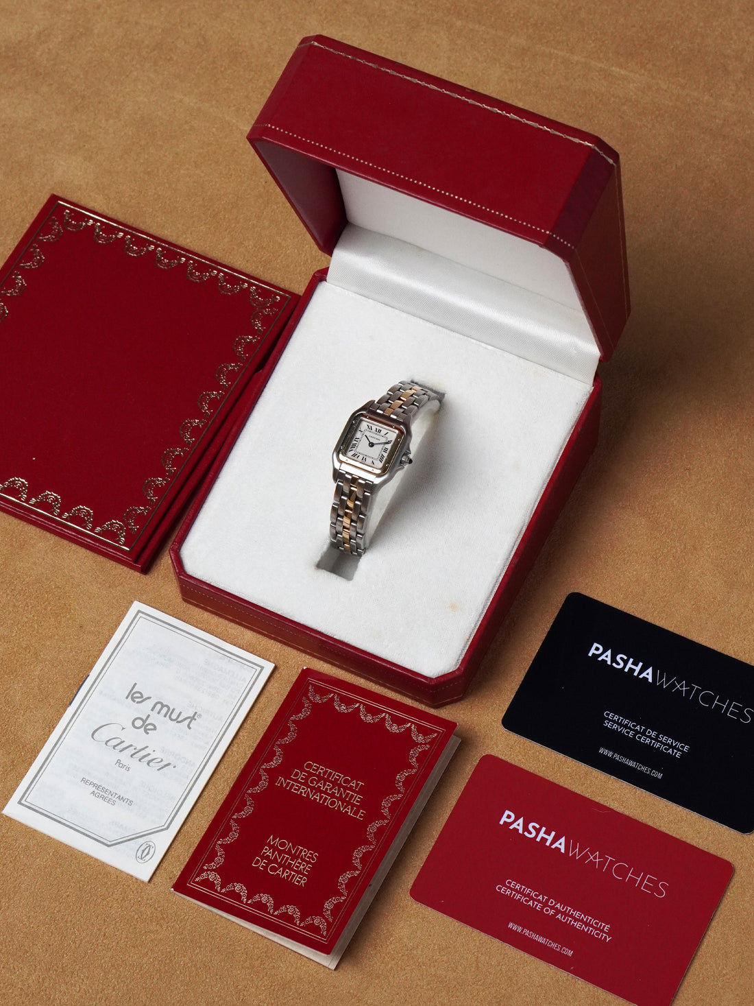 Cartier Panthère 1057917 - Yellow Gold & Steel, Cream Dial, Quartz, Full Set (1991)