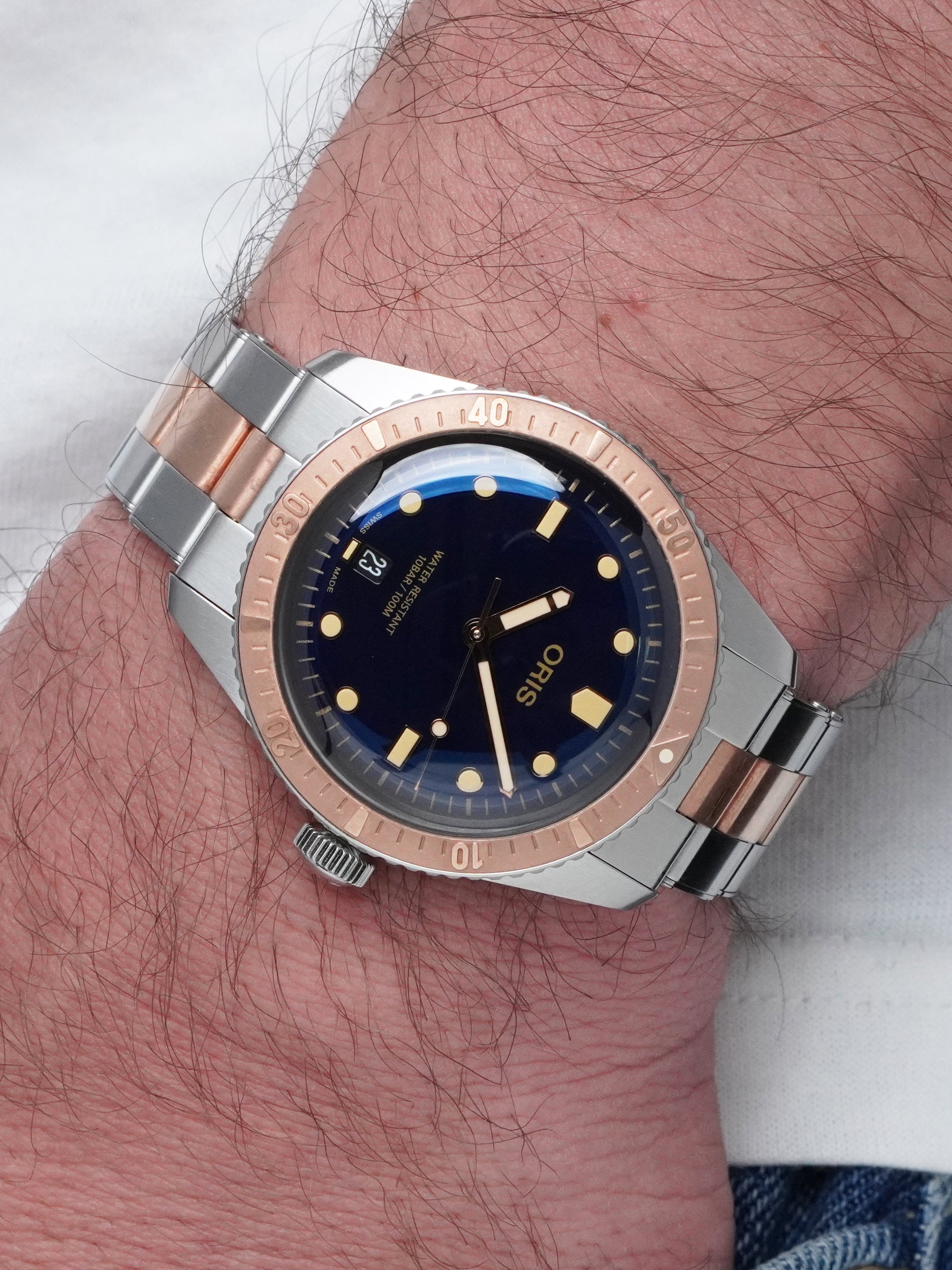 Oris Divers Sixty Five 01 733 7707 4355 - SS/Bronze, Blue Dial, Automatic, Full Set (2024)