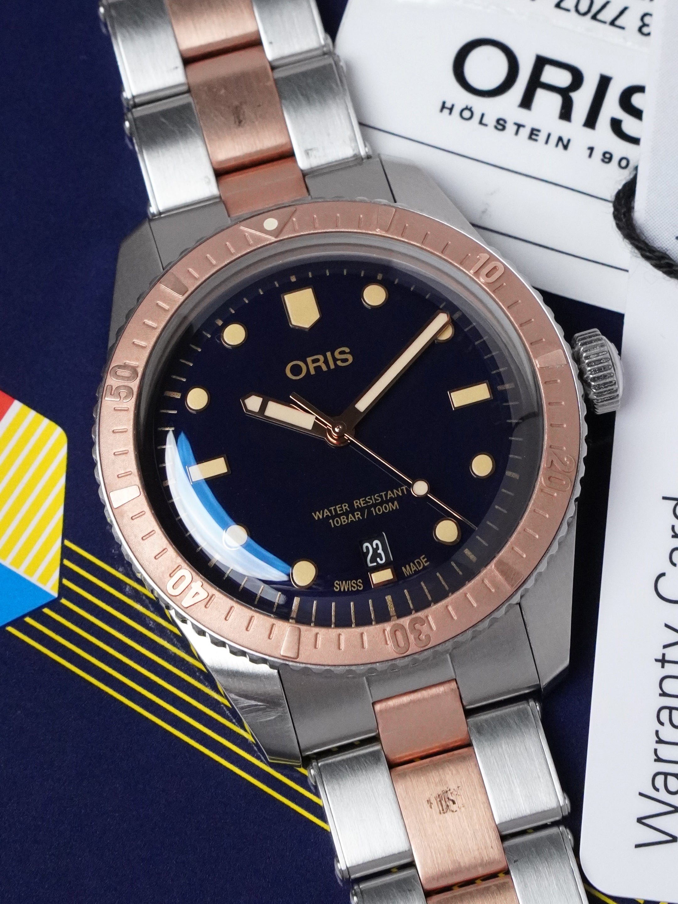 Oris Divers Sixty Five 01 733 7707 4355 - SS/Bronze, Blue Dial, Automatic, Full Set (2024)