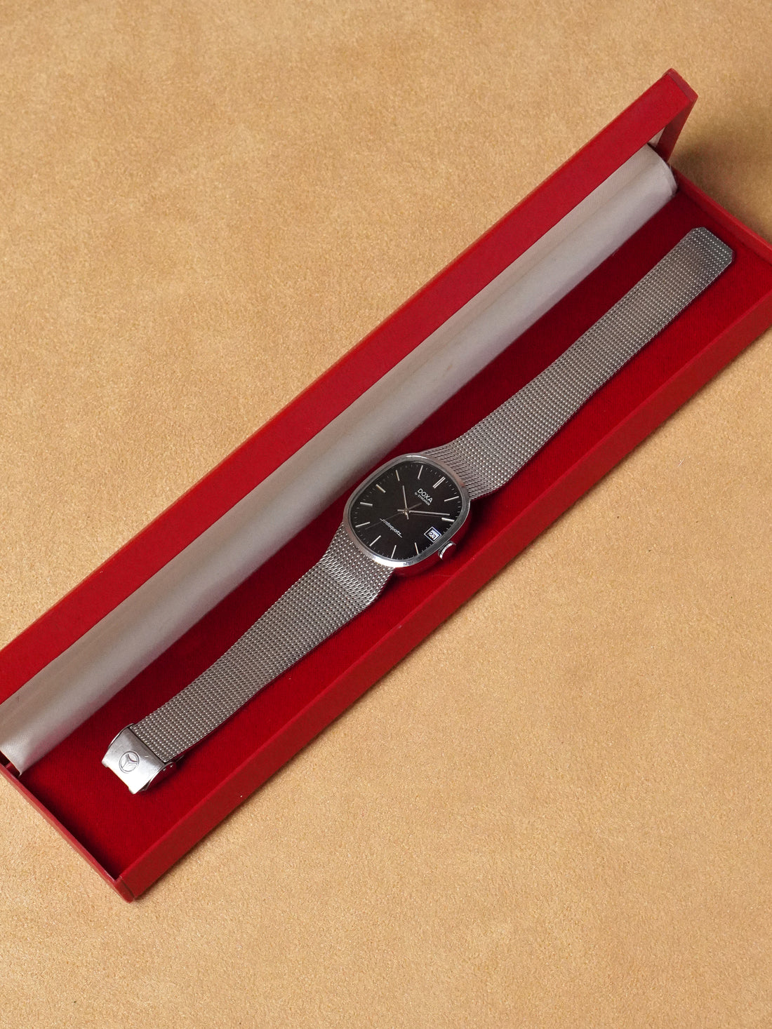 Doxa by Synchron Stratoquartz Ellipse - Stainless Steel, Blue Dial, Quartz, Original Box (1976*)