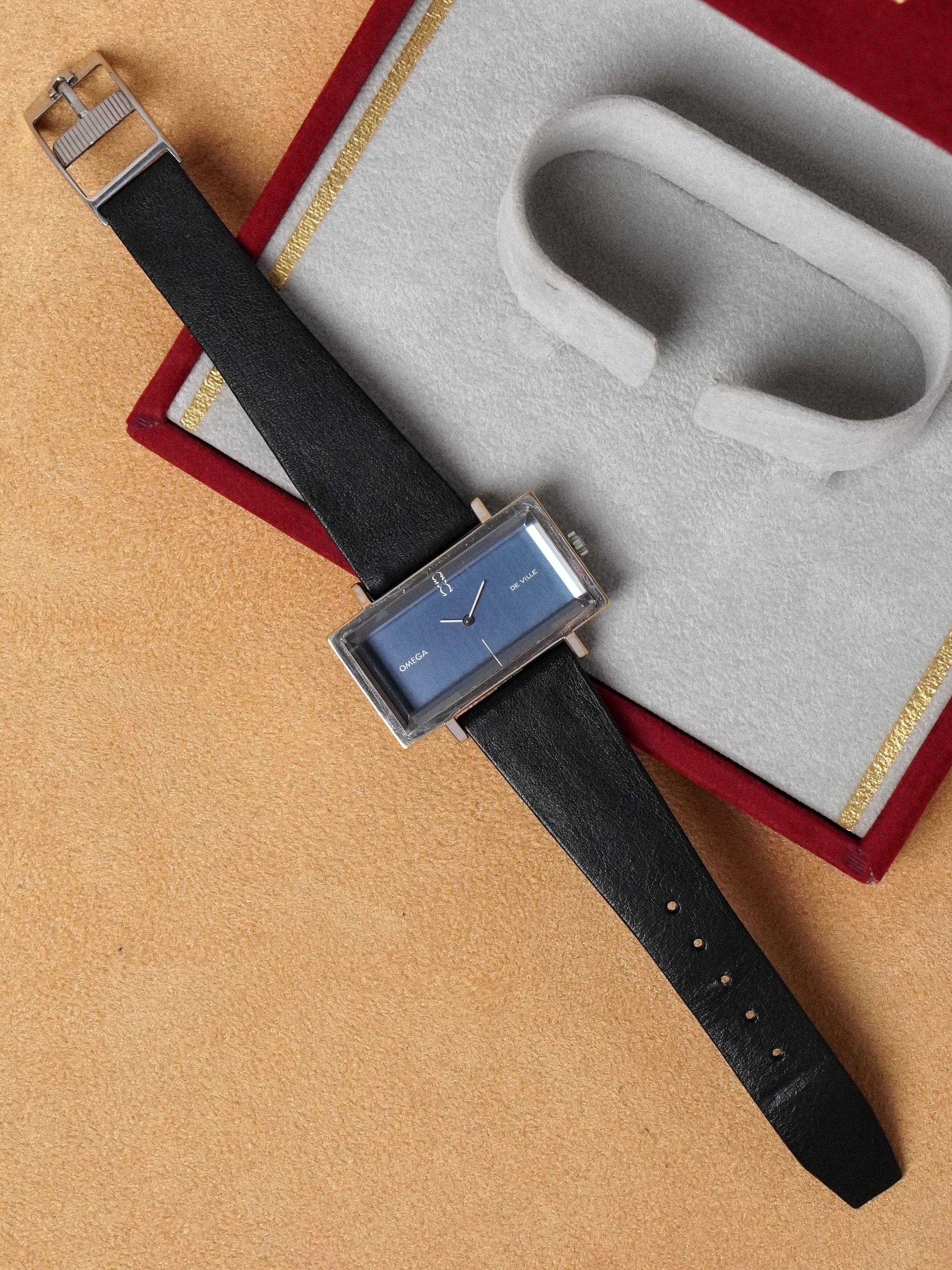 Omega De Ville By Andrew Grima 5110383 - Gold-Plated, Blue Dial, Automatic, Box (1973)