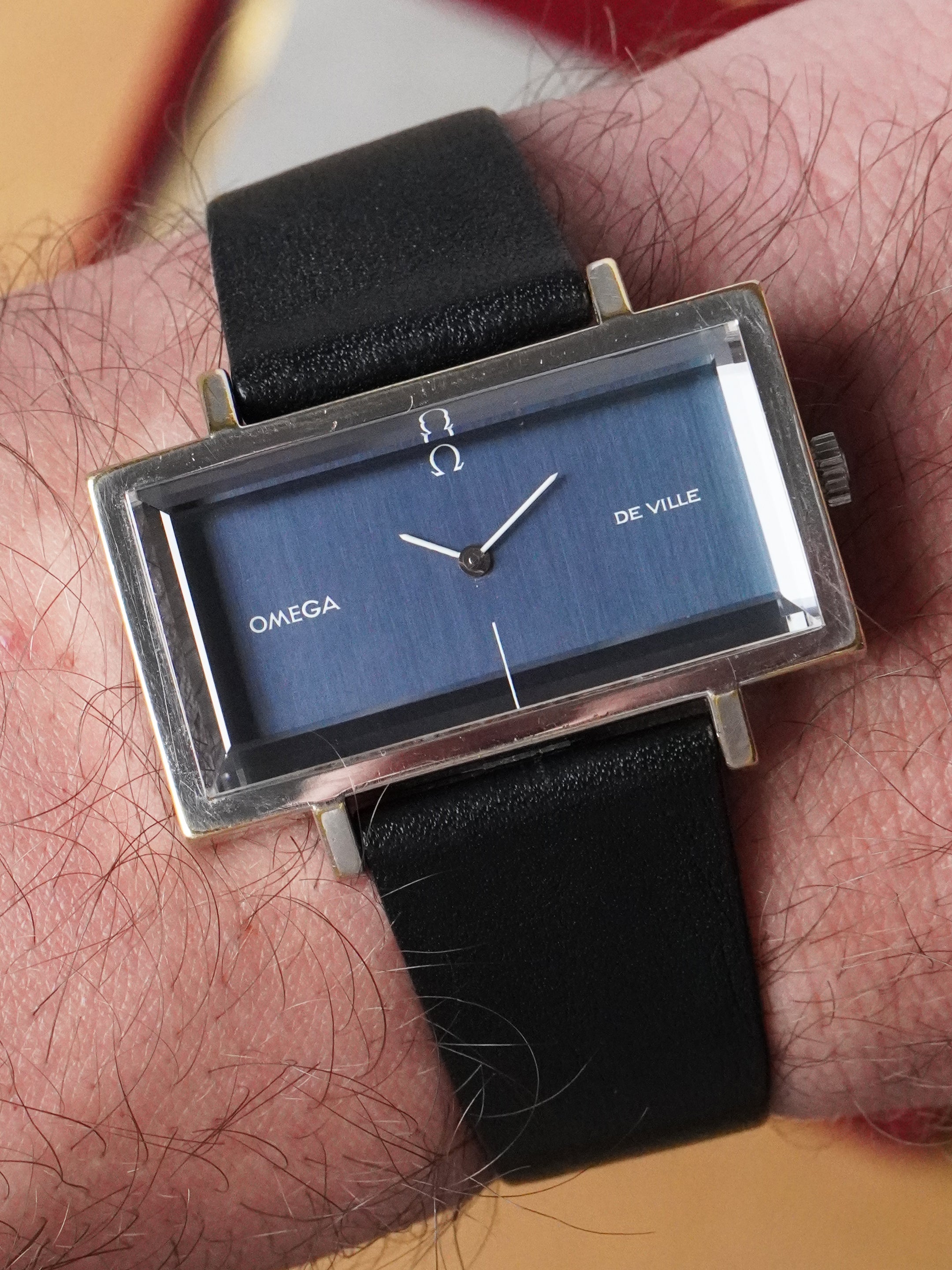 Omega De Ville By Andrew Grima 5110383 - Gold-Plated, Blue Dial, Automatic, Box (1973)