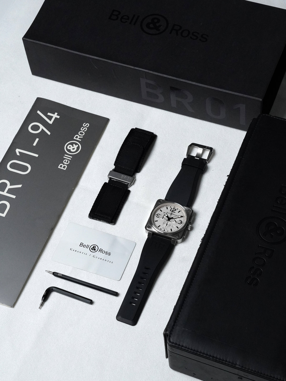 Bell & Ross BR 01-94 Chronograph - Stainless Steel, Silver Dial, Automatic, Full Set (2005)