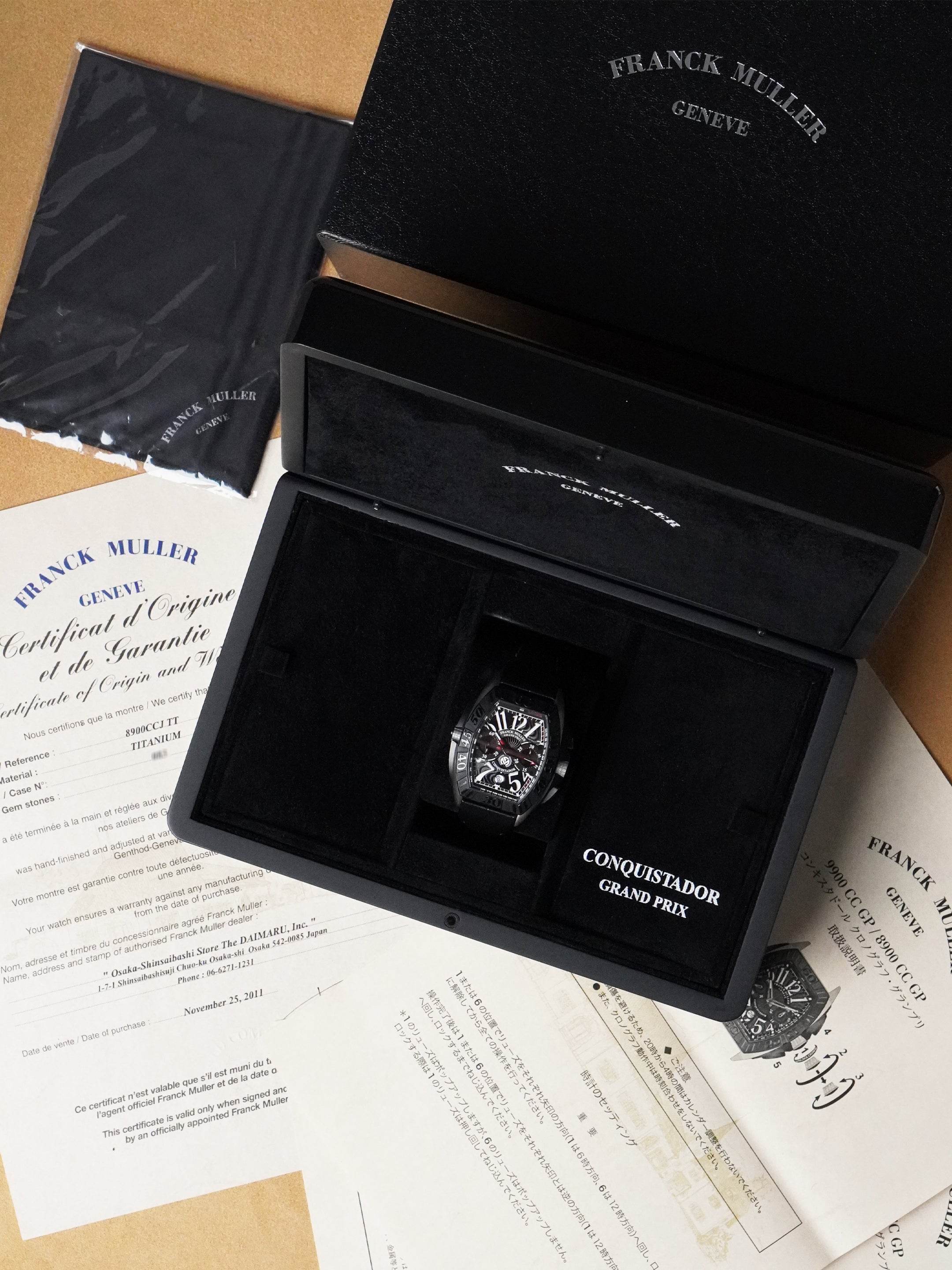 Franck Muller Conquistador Grand Prix Chronograph 8900CCJ TT - Full Set (2011)