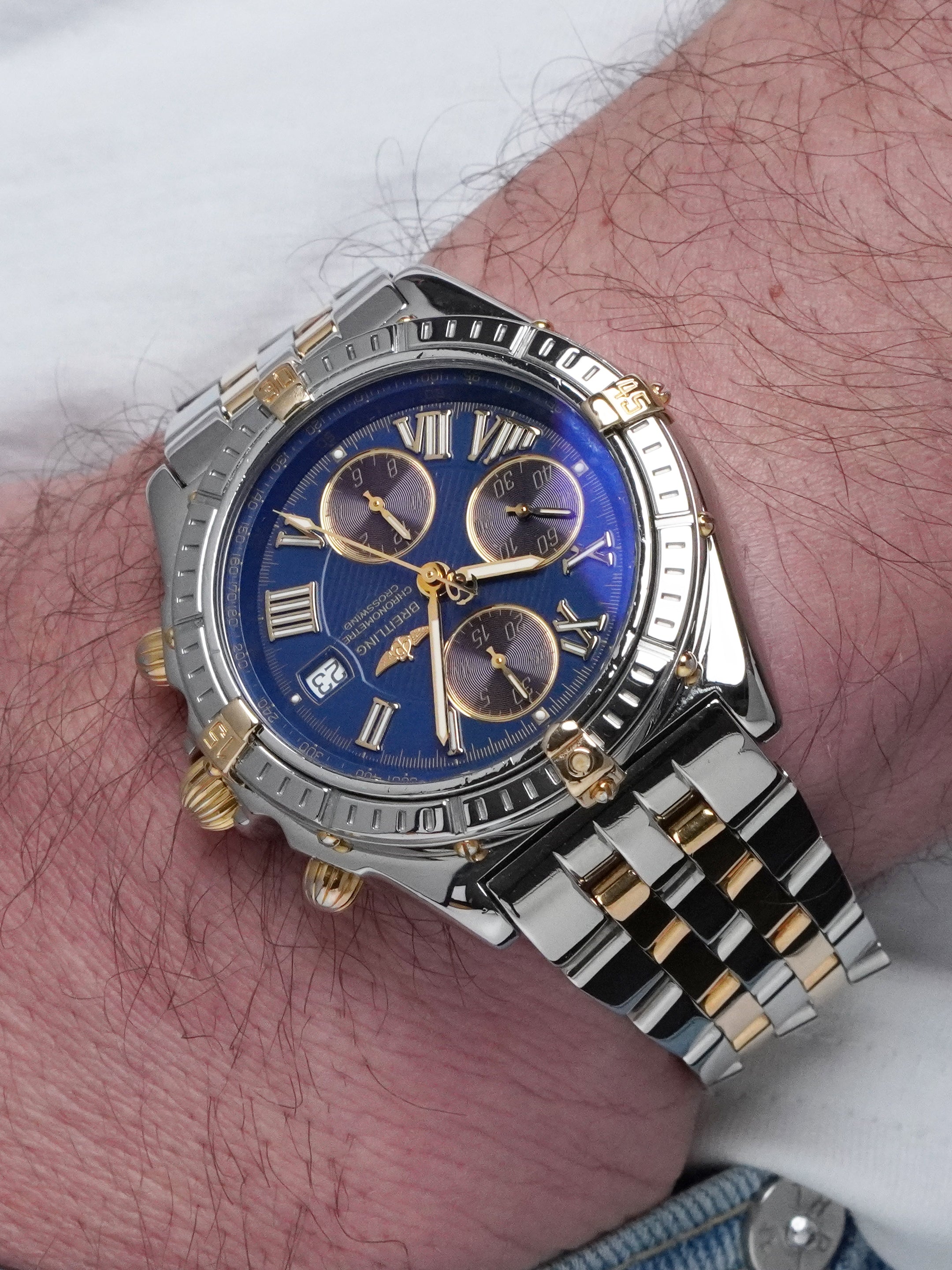 Breitling Crosswind Chronograph B13355 - Two-Tone, Blue Dial, Automatic, Full Set (2003)