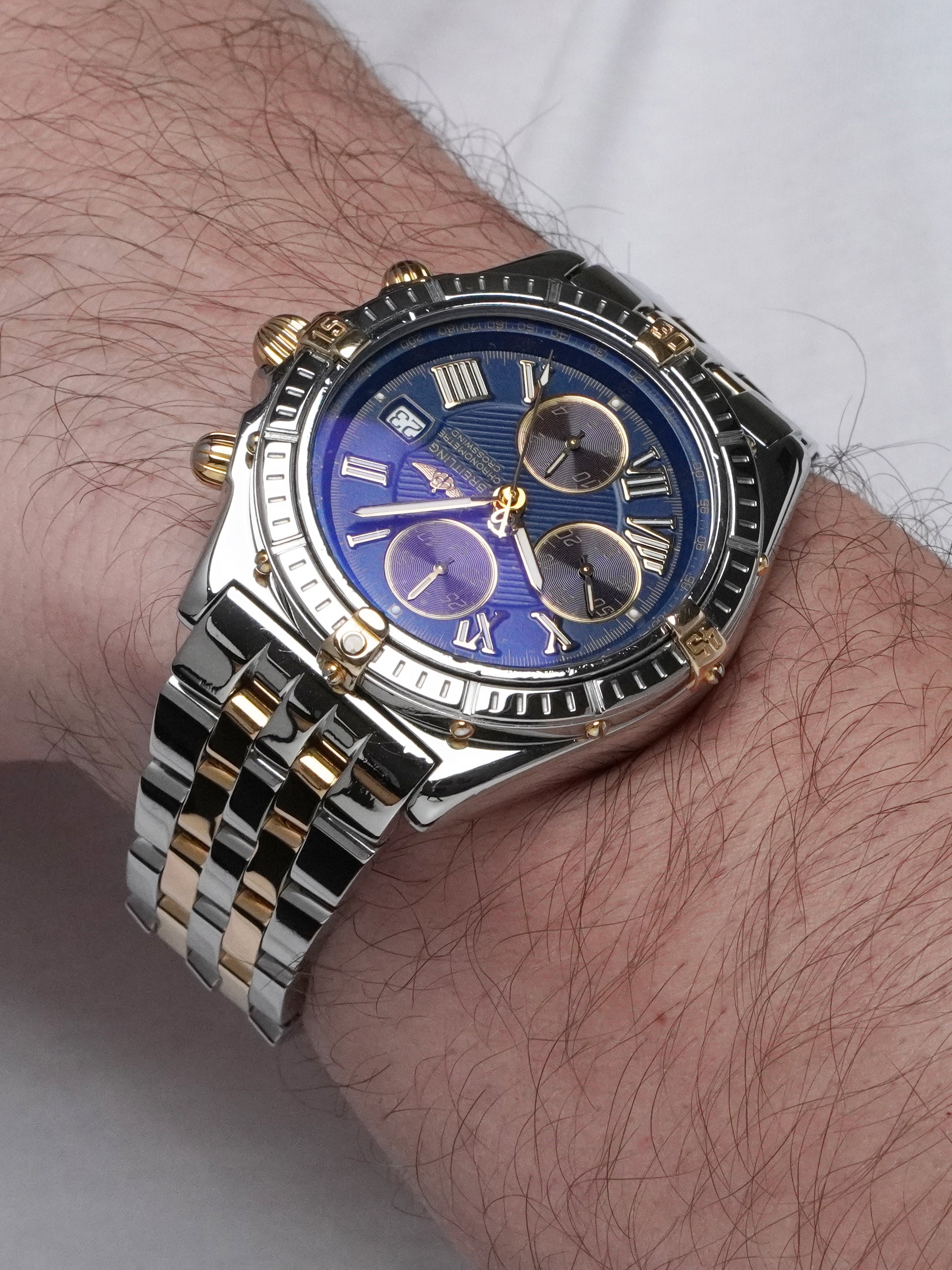 Breitling Crosswind Chronograph B13355 - Two-Tone, Blue Dial, Automatic, Full Set (2003)