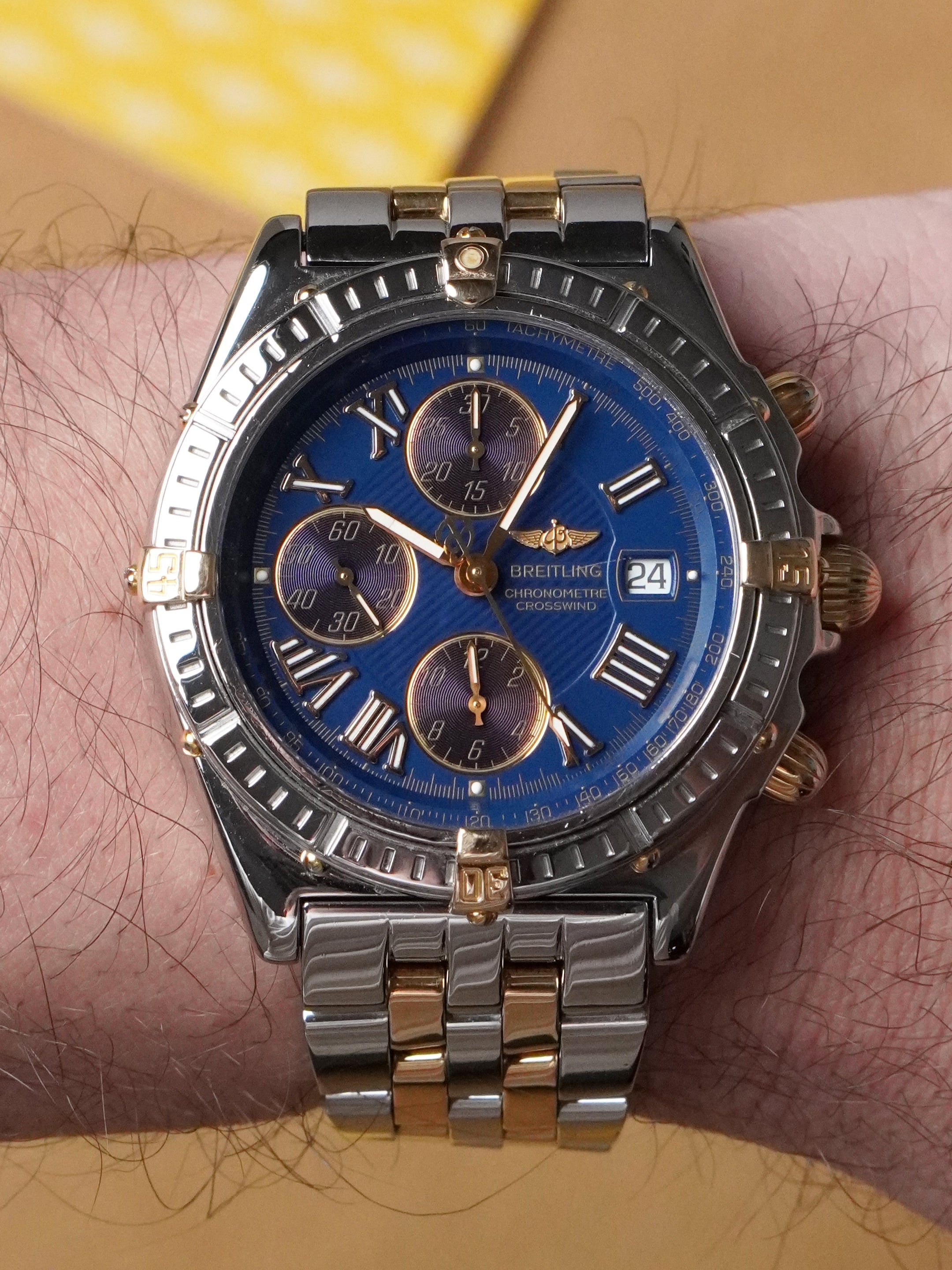 Breitling Crosswind Chronograph B13355 - Two-Tone, Blue Dial, Automatic, Full Set (2003)