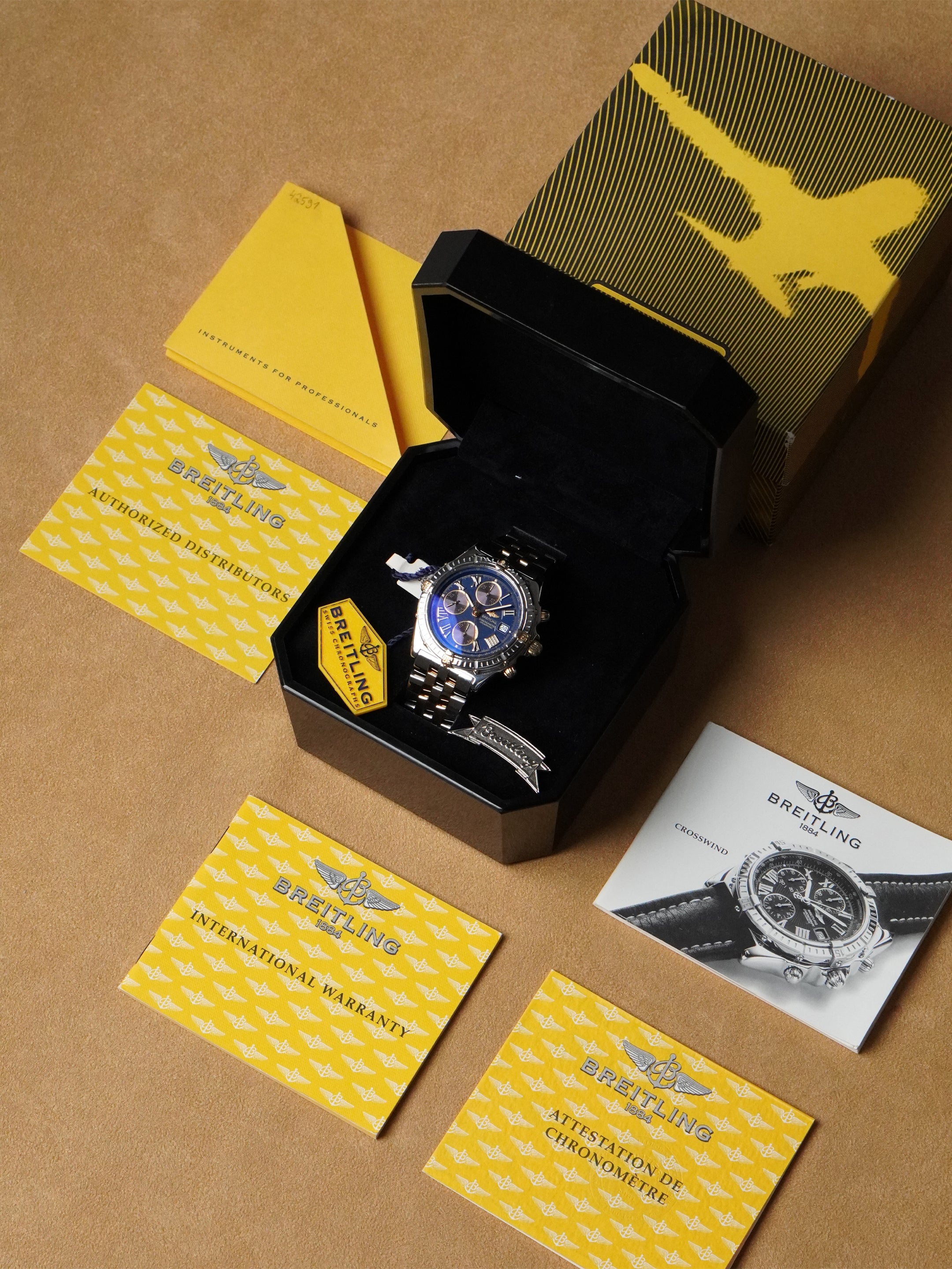 Breitling Crosswind Chronograph B13355 - Two-Tone, Blue Dial, Automatic, Full Set (2003)