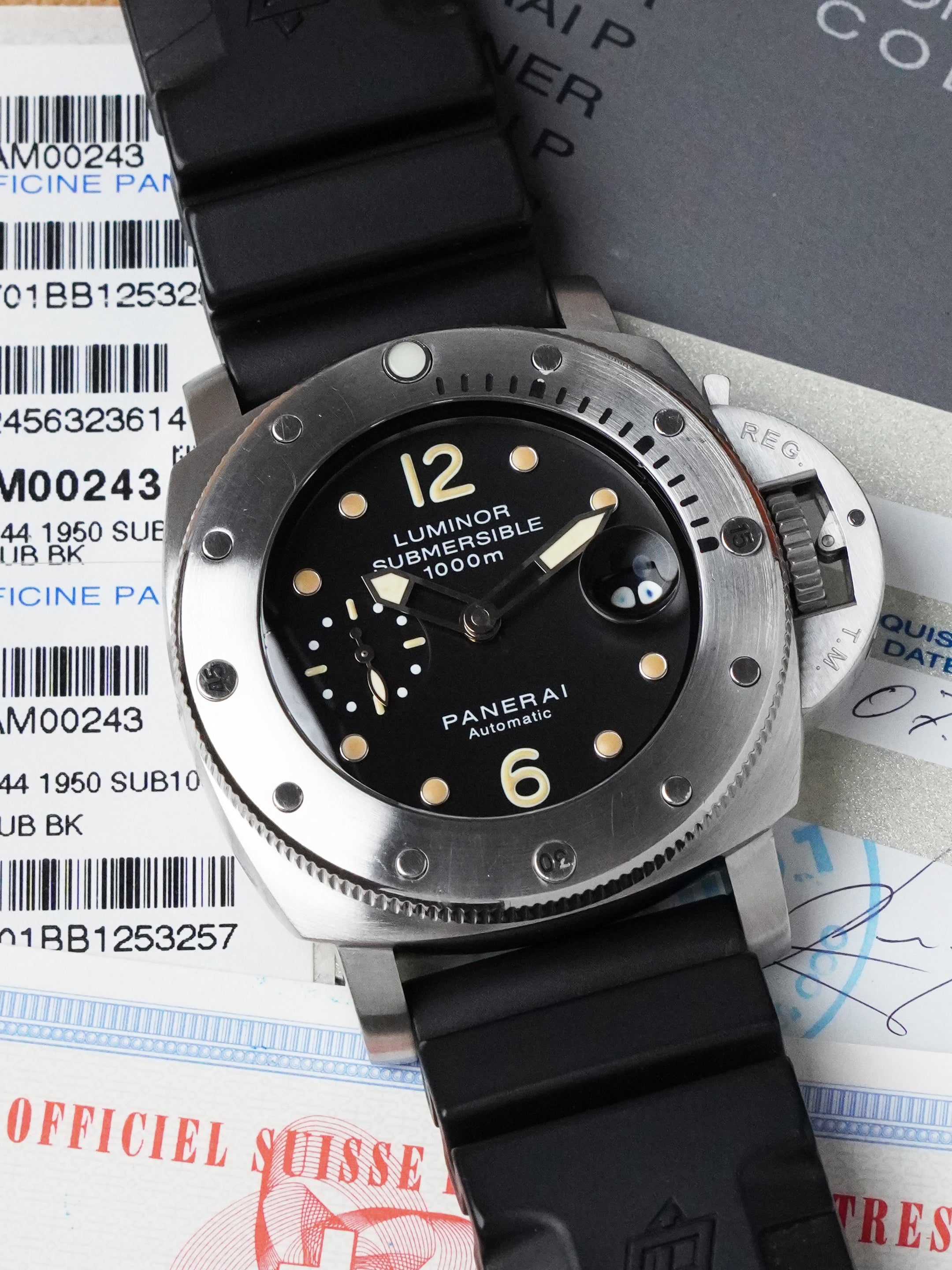 Panerai Luminor 1950 Submersible PAM 00243 - Stainless Steel, Black Dial, Full Set (2010)
