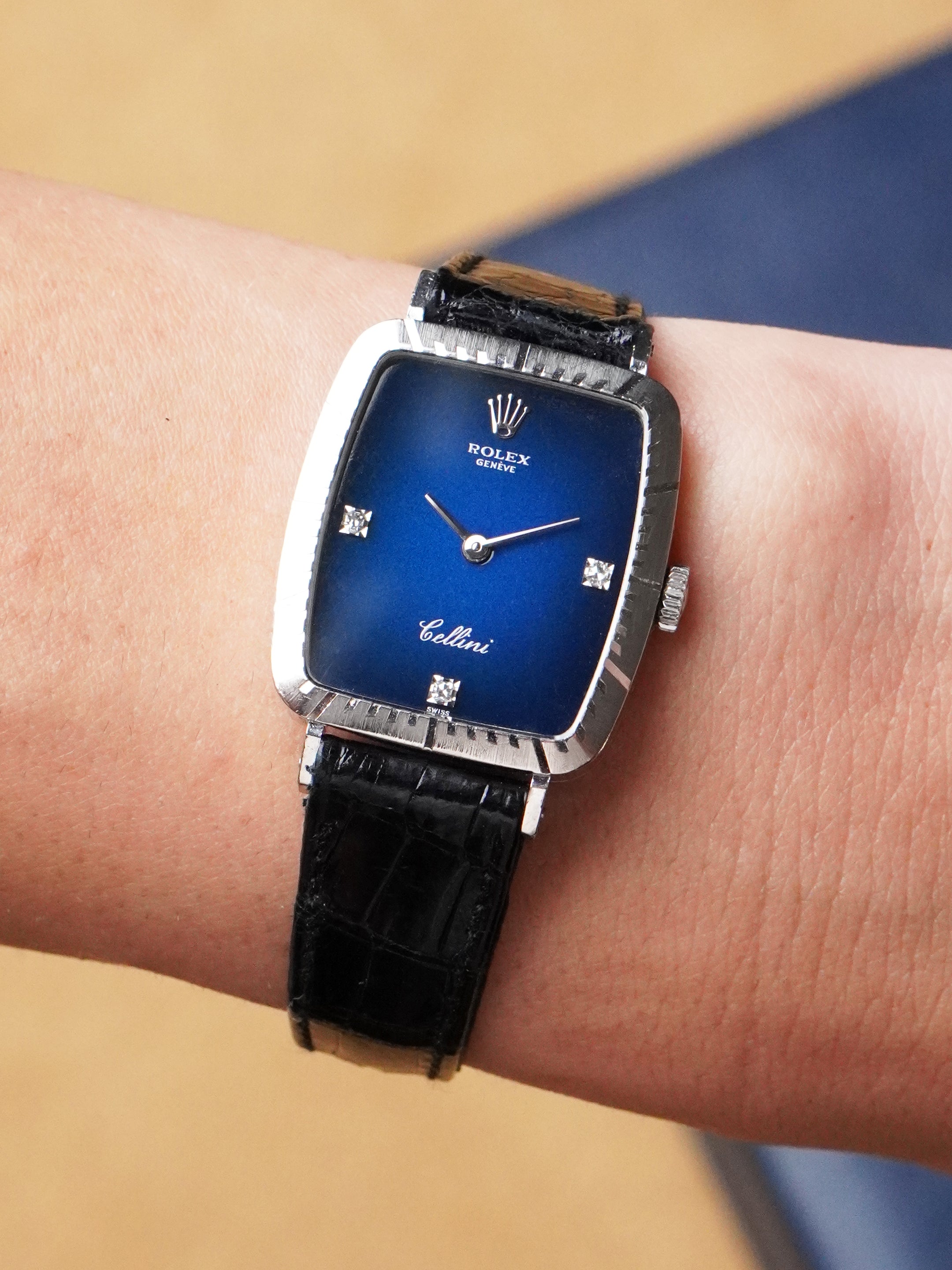 Rolex Cellini 4080 - Factory Diamonds, 18K 750 White Gold, Manual, Box Only (1981)