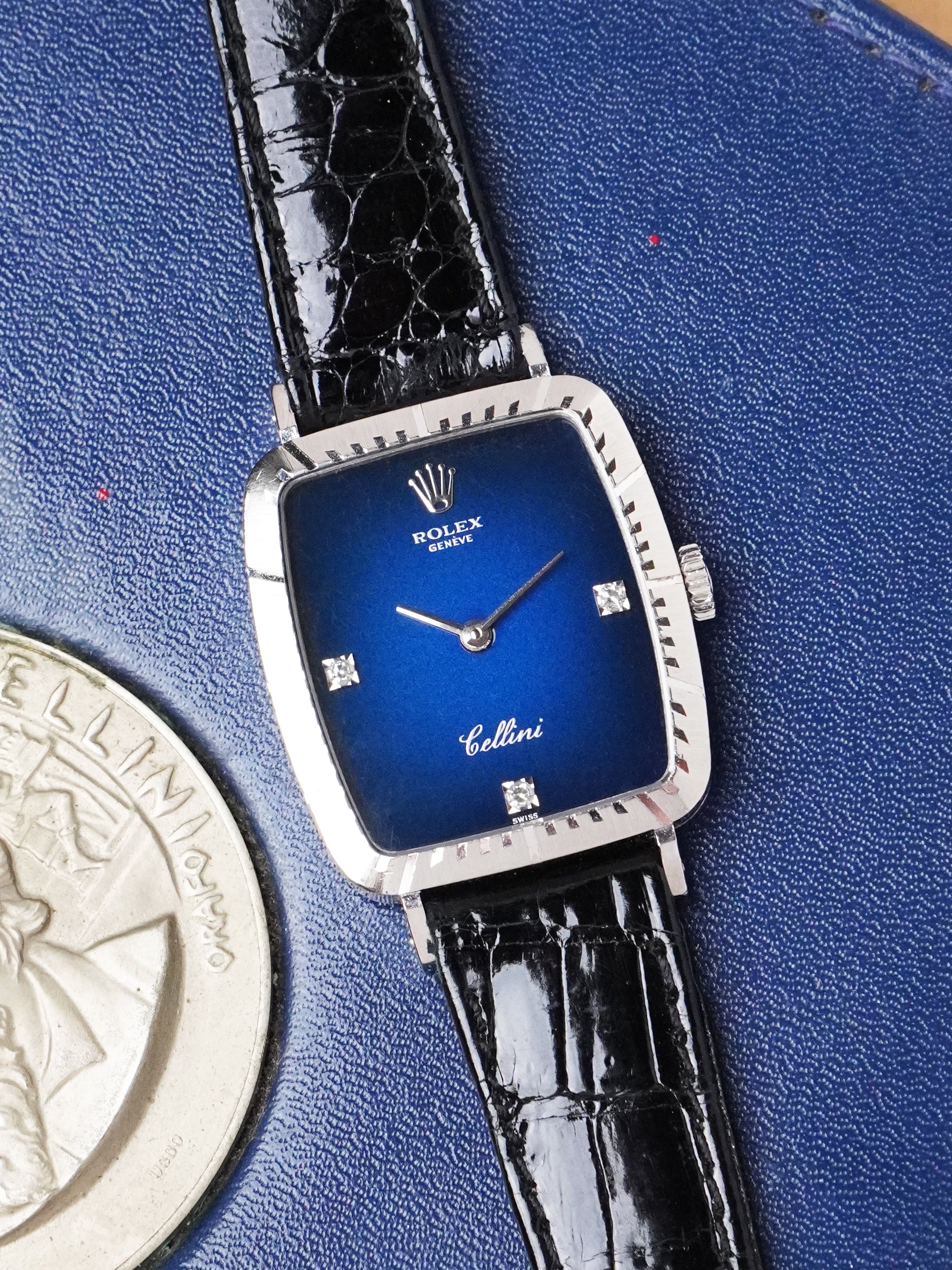 Rolex Cellini 4080 - Factory Diamonds, 18K 750 White Gold, Manual, Box Only (1981)