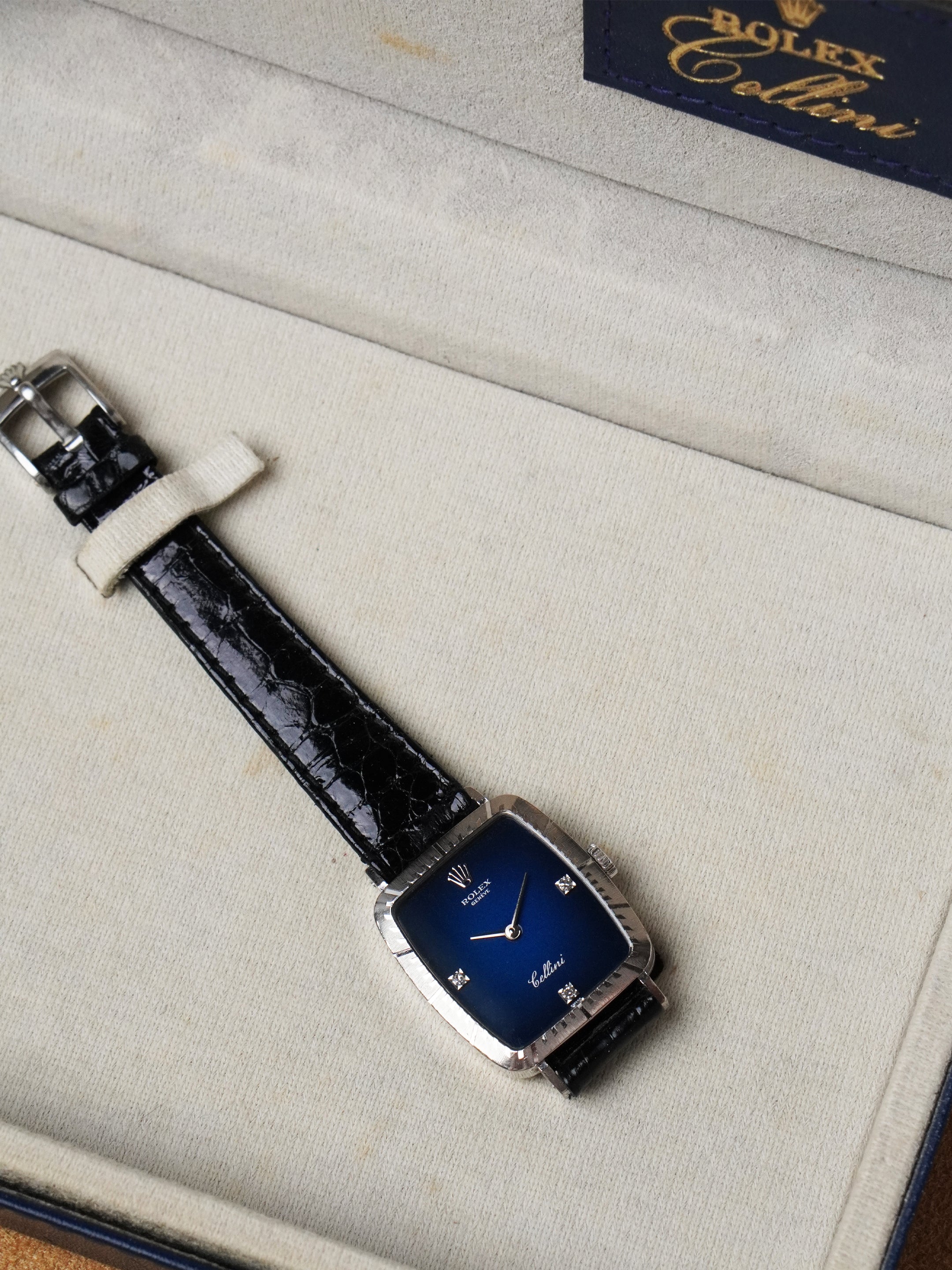 Rolex Cellini 4080 - Factory Diamonds, 18K 750 White Gold, Manual, Box Only (1981)